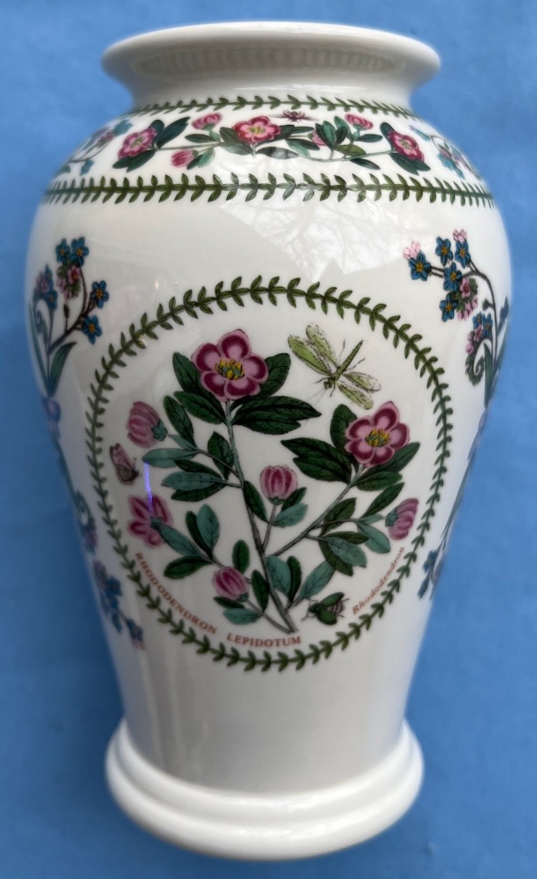 Portmeirion Botanic Garden 6 1/2 Inch Variations Vase Rhododendrons & Speedwell