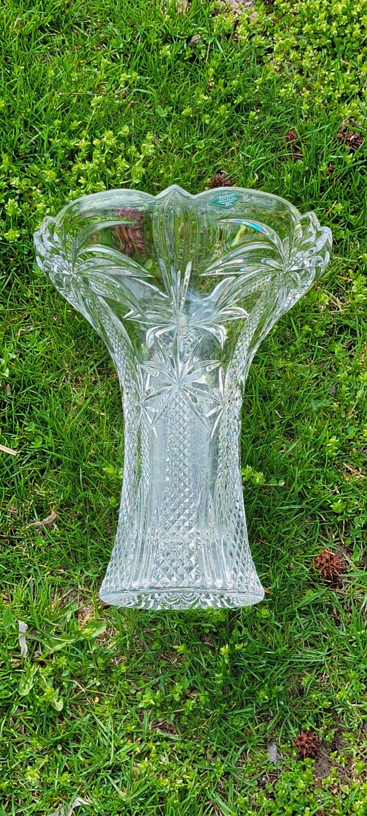 Shannon 24% Lead Crystal “DESIGNS OF IRELAND” 12″ Palm Tree Vase 10 LBS.