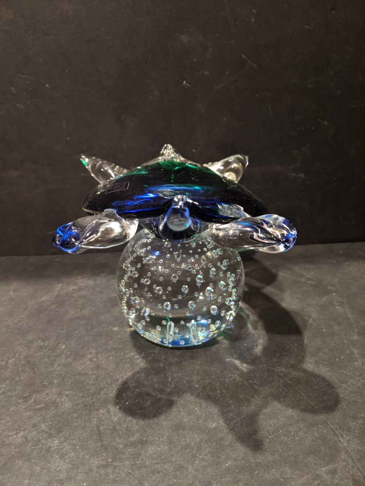 Oggetti Murano Turtle Tortoise blown glass paperweight figurine approx 4″H × 8″W