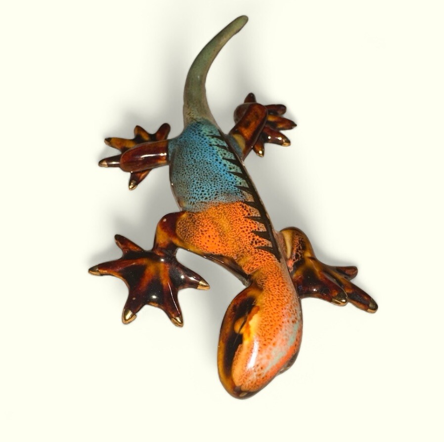 7” Ceramic Multicolored Hand painted Lizard