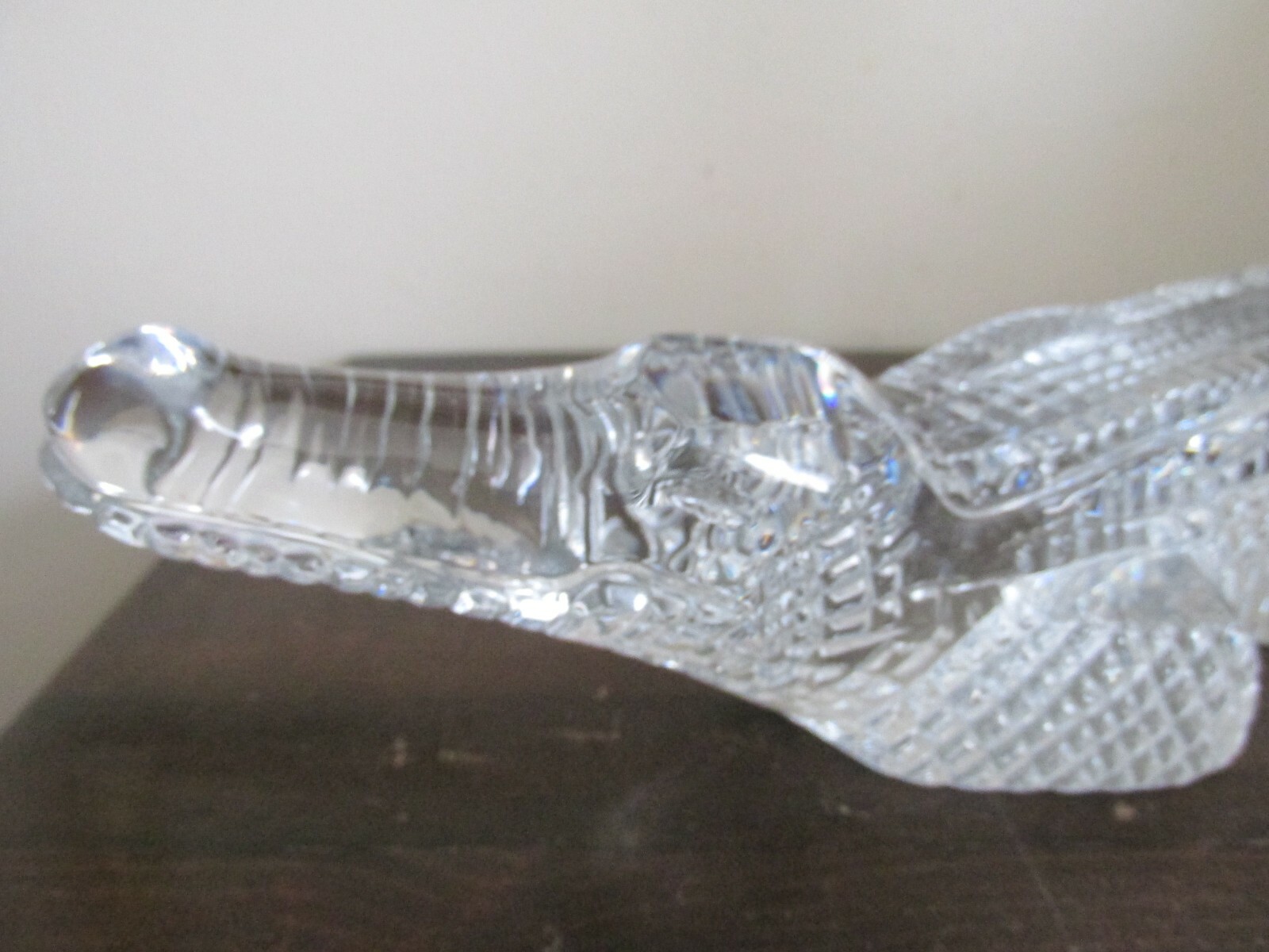 Baccarat France Crystal Large Figurine Sculpture Alligator Crocodile 17.5″