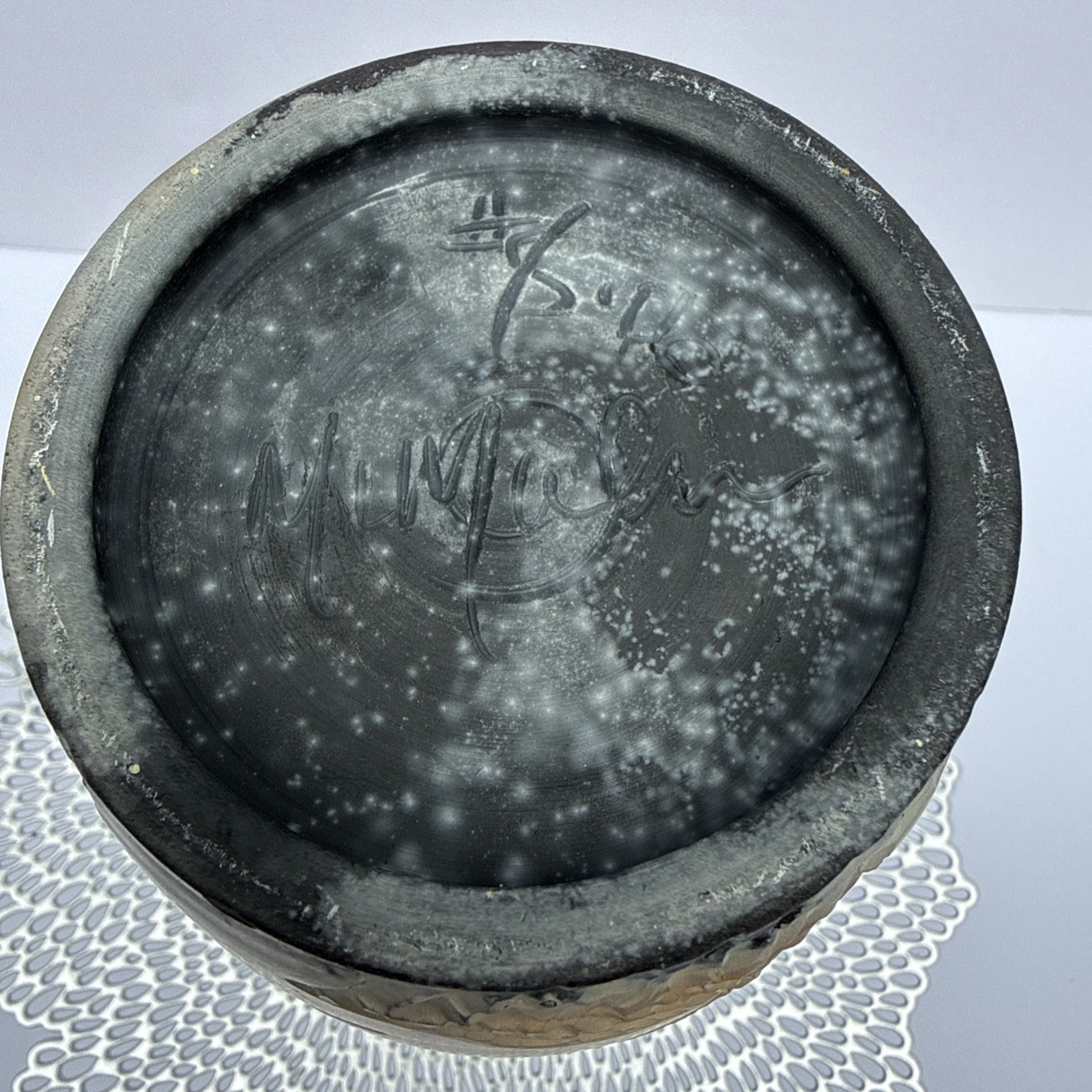 Brenda McMahon Pottery Signed Vase Then and Now EUC Signed Large Piece 12 in