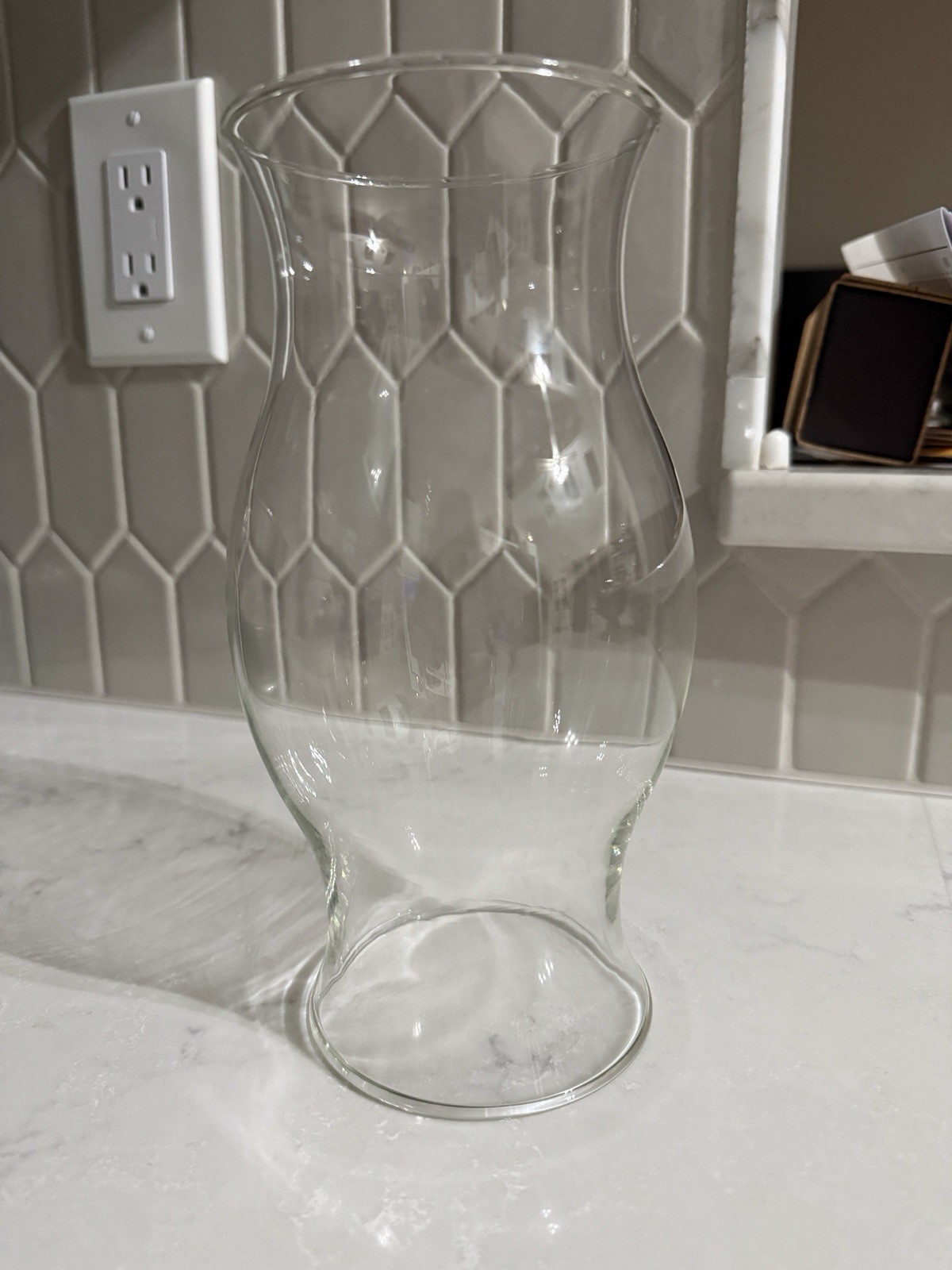 Clear Glass Hurricane Candle Holder – 8 in Tall x 4.5 in Wide, Candle Holder