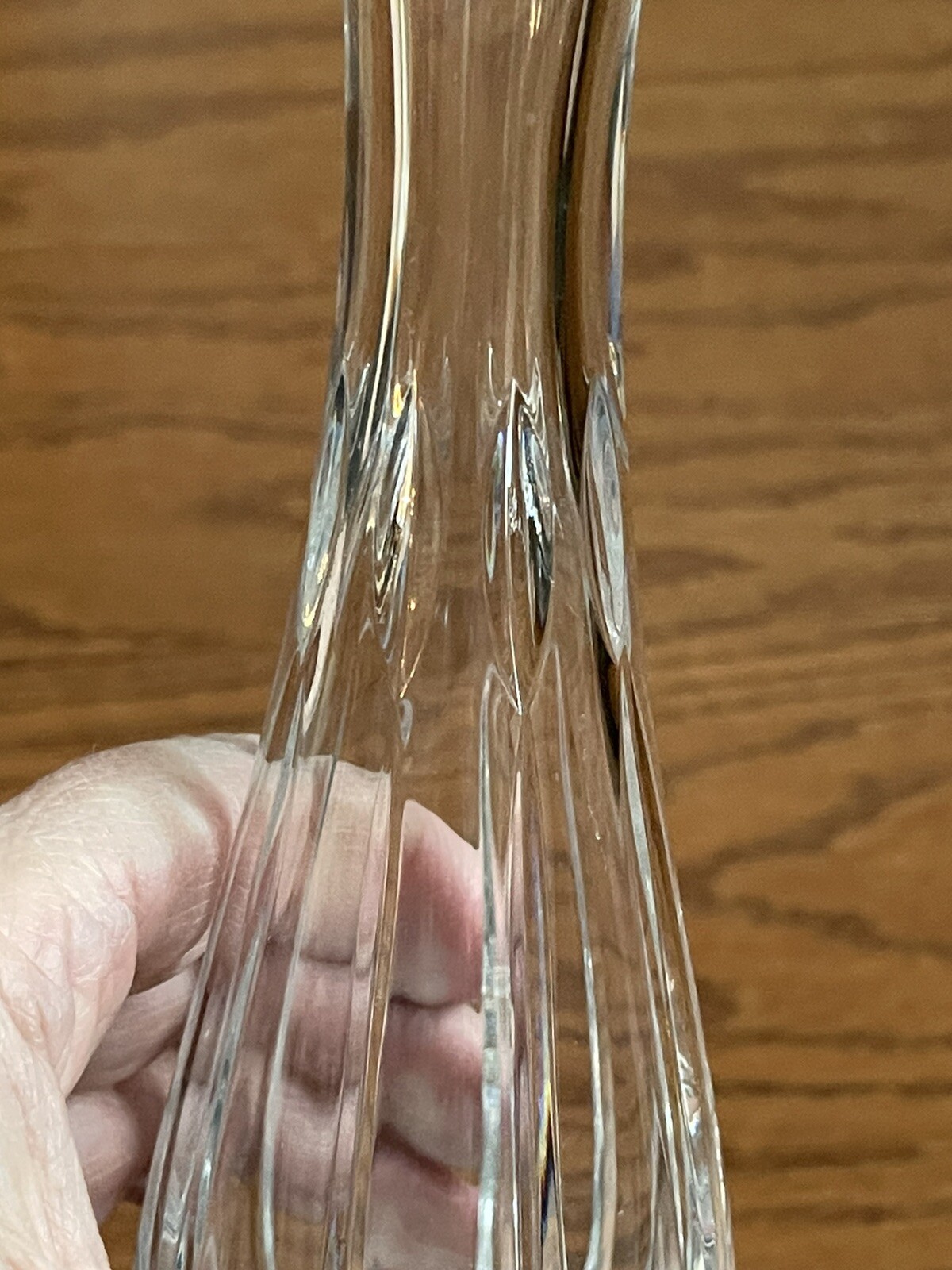 ATLANTIS Crystal Vertical Cut Bud Vase “Cameo” Pattern ~8″