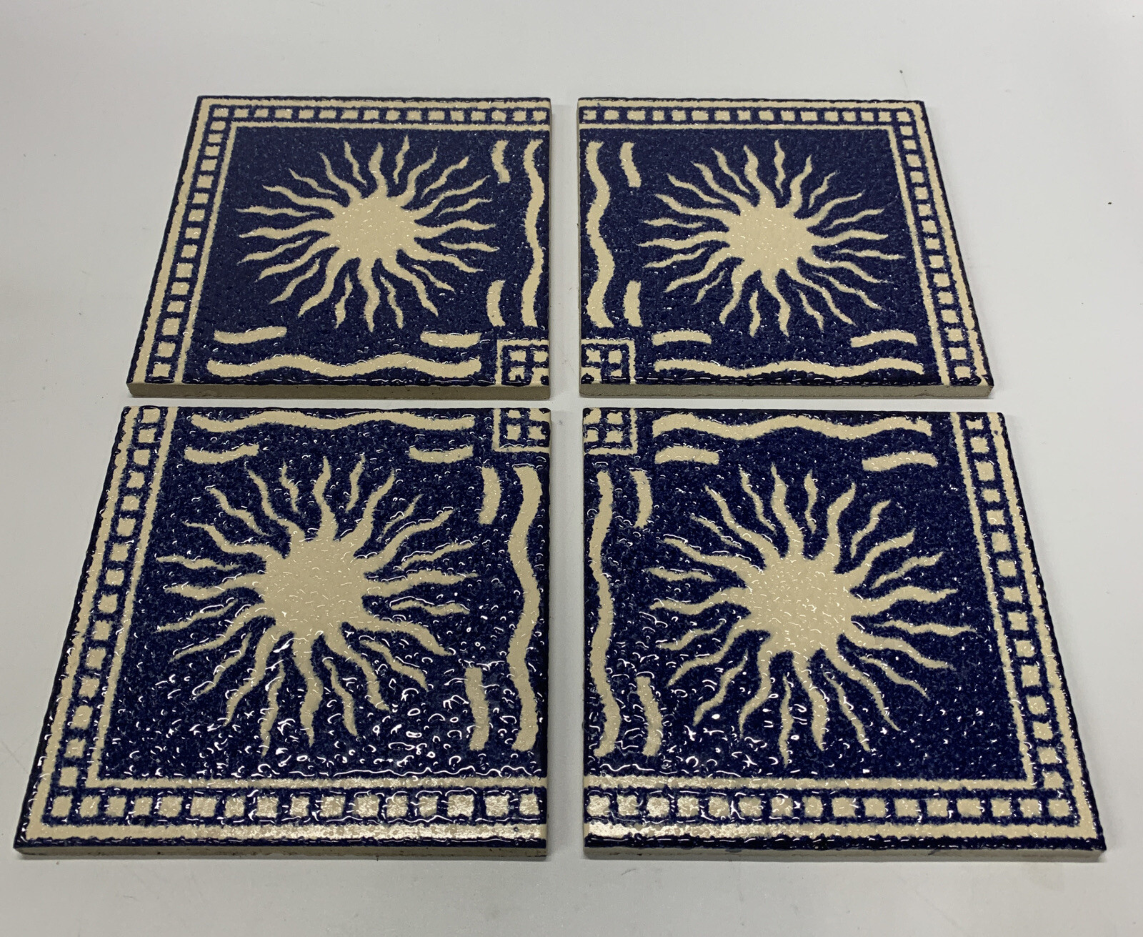 Lot Of 4! FRANK LLOYD WRIGHT STORER SQUARE BLOCK TILE 6″ x 6″ Motawi Tileworks