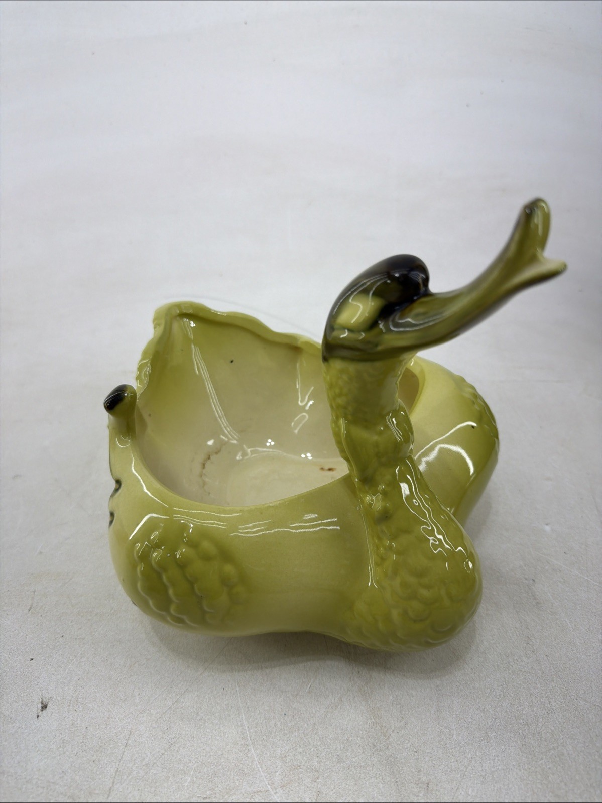 Vintage Mid Century Pottery Small Planter Goose Gosling Candy Coin Dish