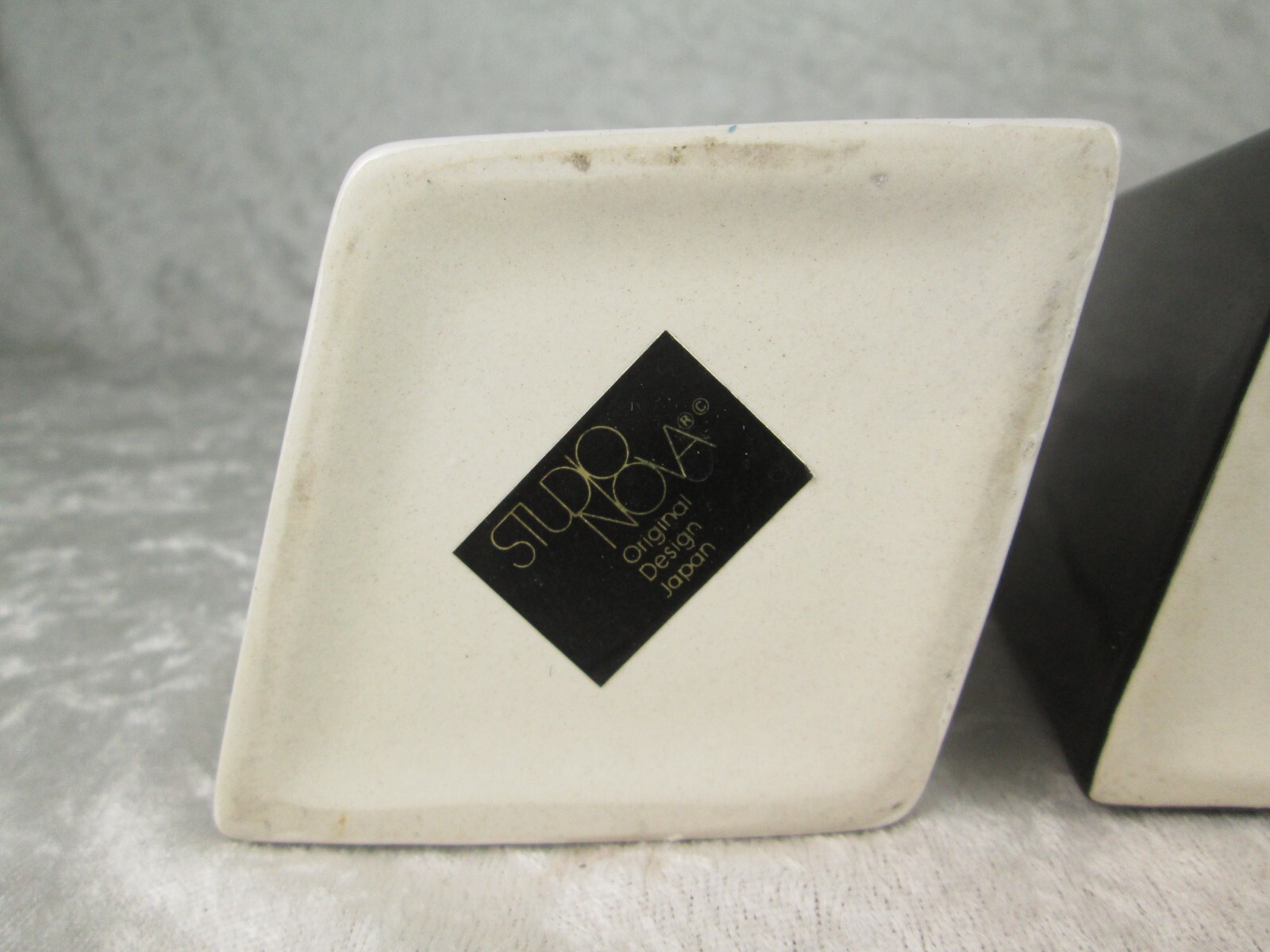 Studio Nova Vases Black White Contemporary Modern Pair 11-3/4 inch Tall Japan