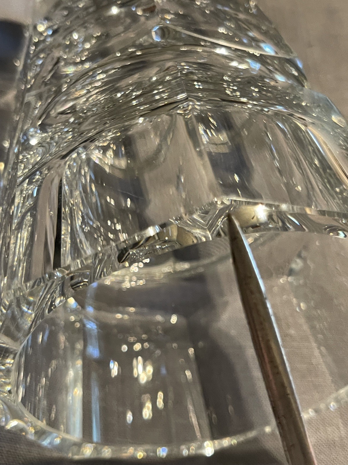 Vintage Ceska MOSER-Style Crystal Faceted Vase designed by Josef Hoffman