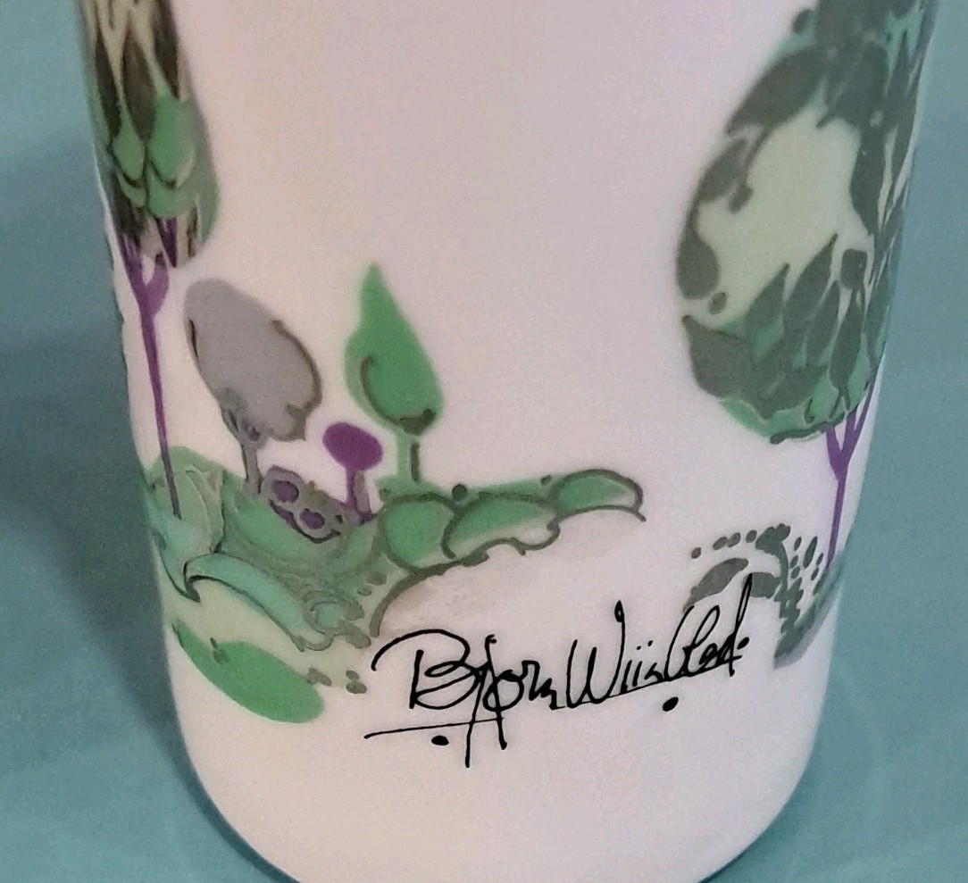 Vtg Rosenthal Bjorn Wiinblad Night Music Germany 4″ Porcelain Vase Set Of 2