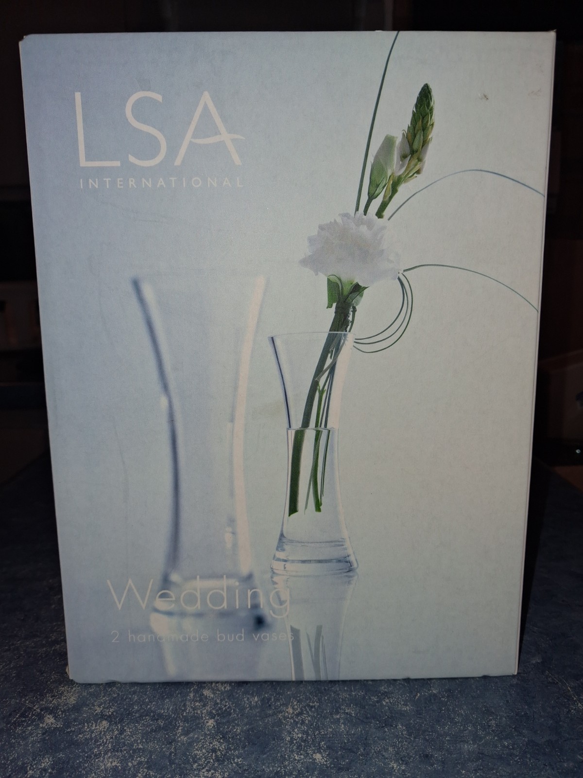LSA International Wedding 2 Handmade Bud Vases 6.5″ Tall Made In Poland