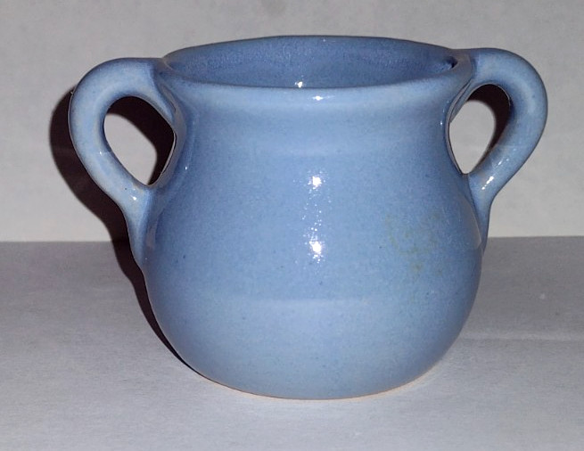Rosemeade Pottery Blue Double Handle Vase Jug North Dakota Mini