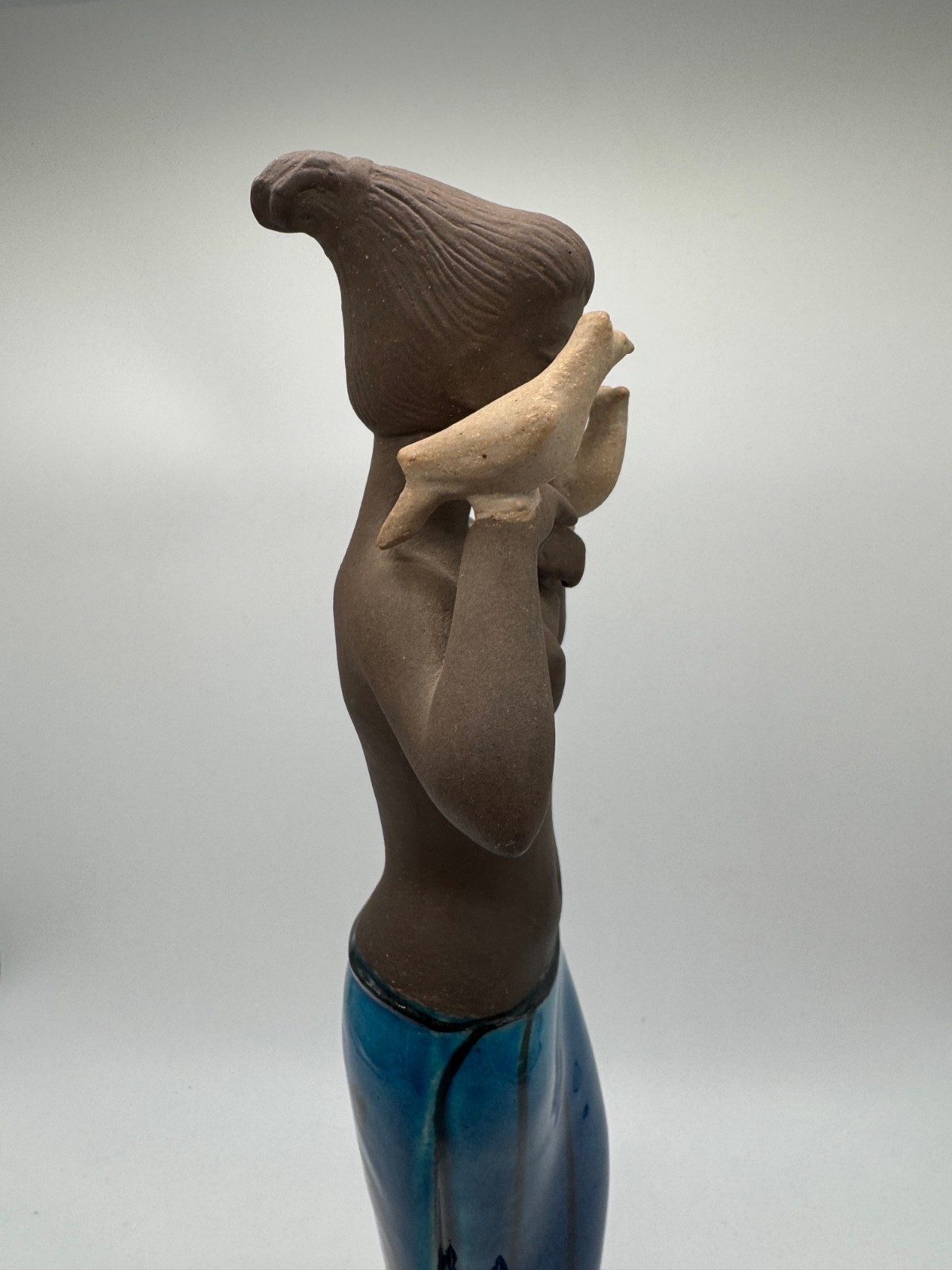 Royal Copenhagen Denmark Johannes Hedegaard Ceramic Figurine Woman with Birds