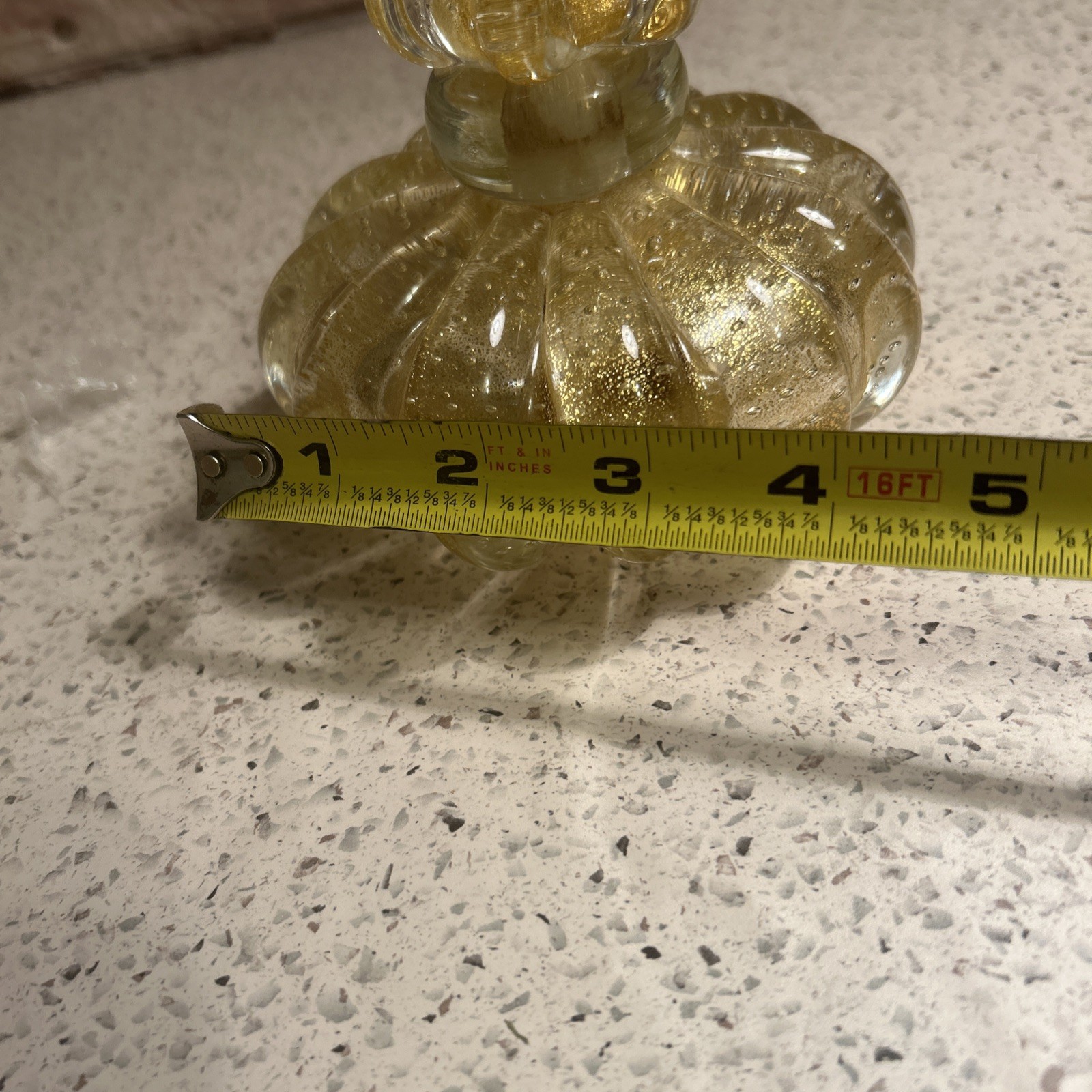 Gold Perfume Bottle with Stopper – Venetian Glass – Made in Murano Italy