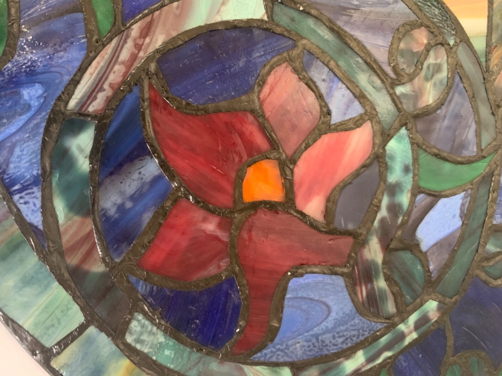 Window Panel Stained Art Glass 20″ Round Tiffany Style