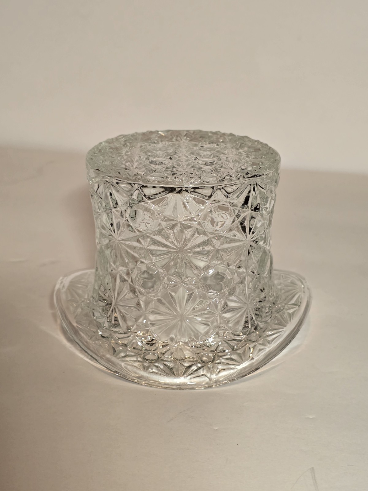 Vintage Fenton Daisy Button Hat Pressed Glass 3.25″ Vase Clear
