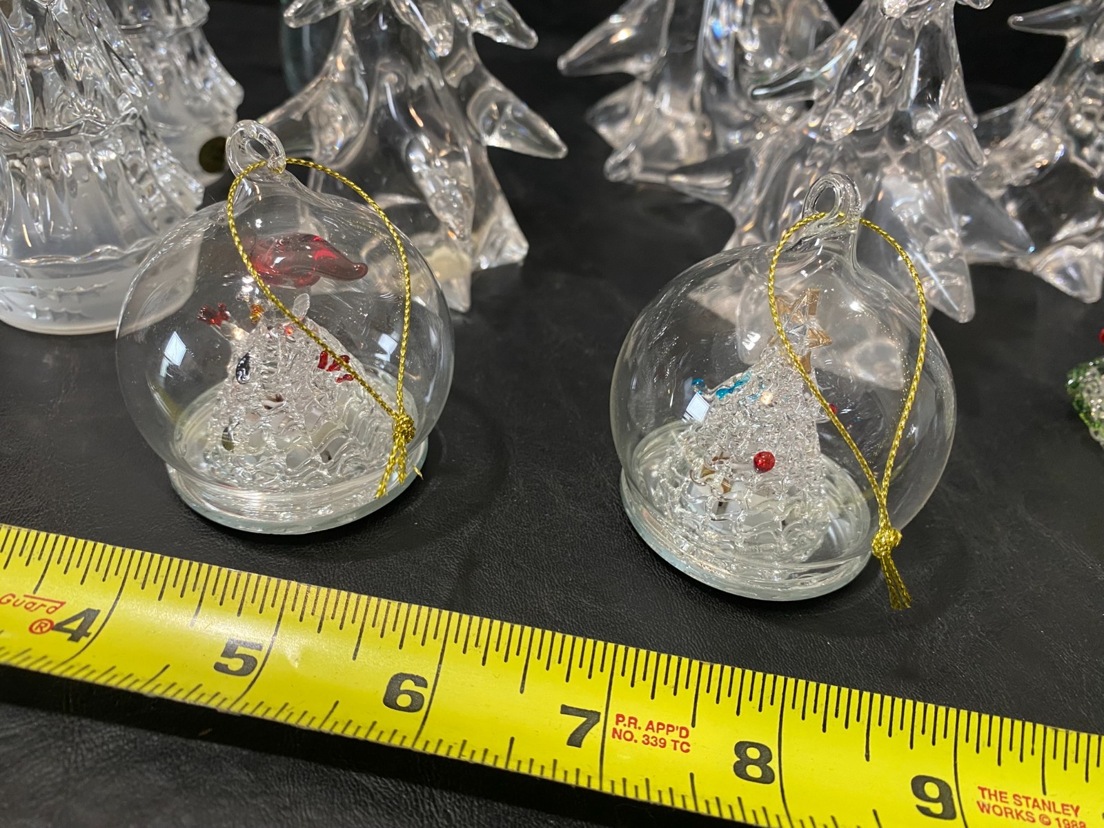 Glass Christmas tree figure figurine lot of 9 Gorham Fenton vintage antique