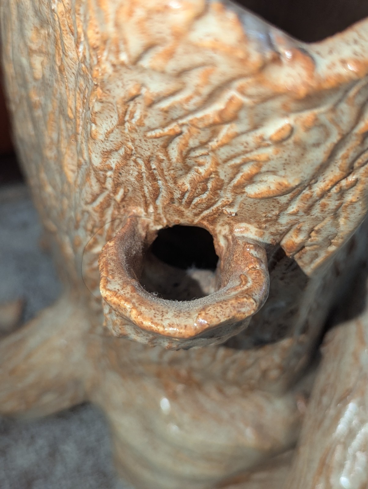 Amazing Large Tree Stump / Root Studio Pottery Vase or Planter Signed MRS