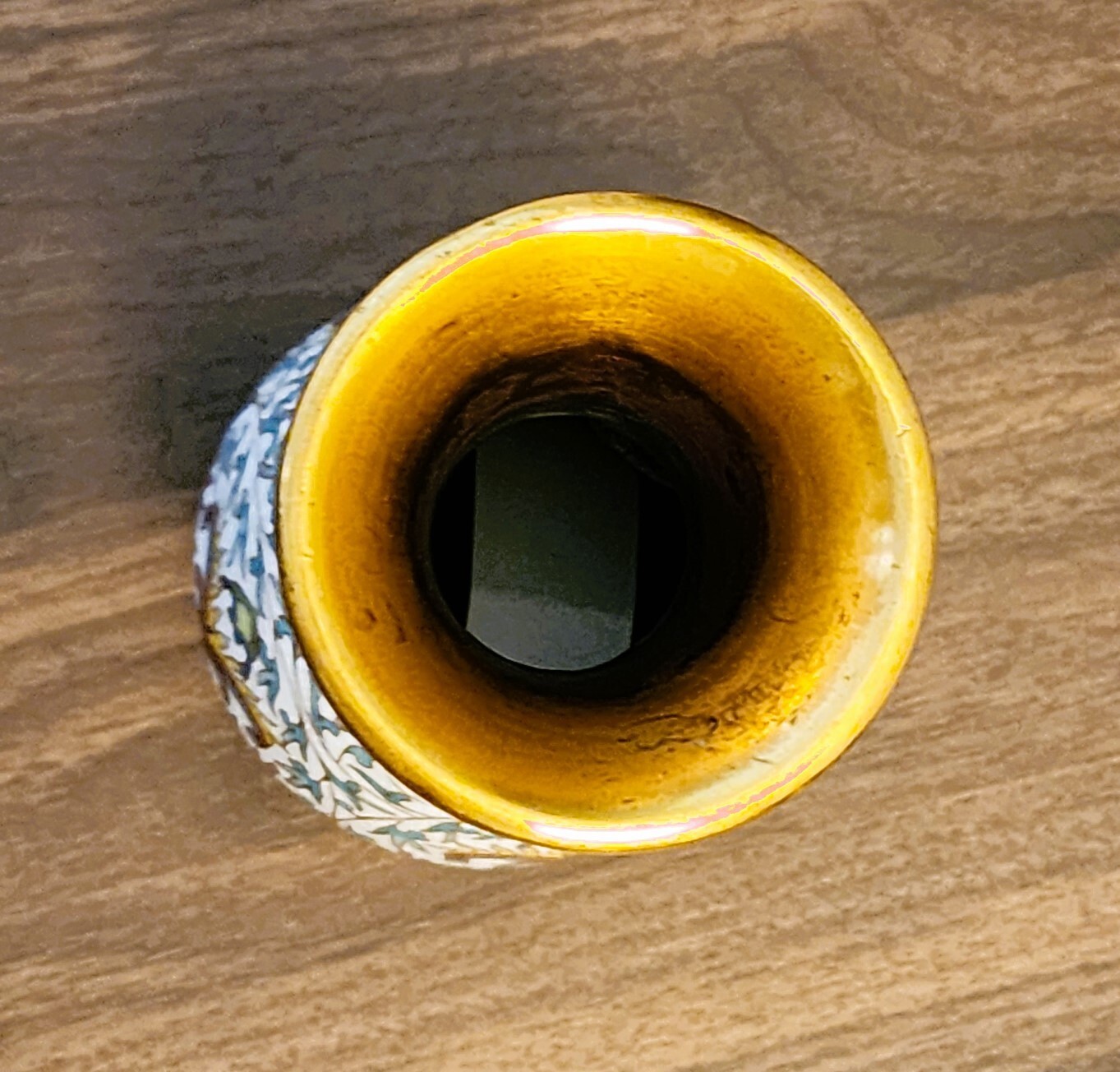 Brass Enamel Vase Zi Jin Cheng Fine Large