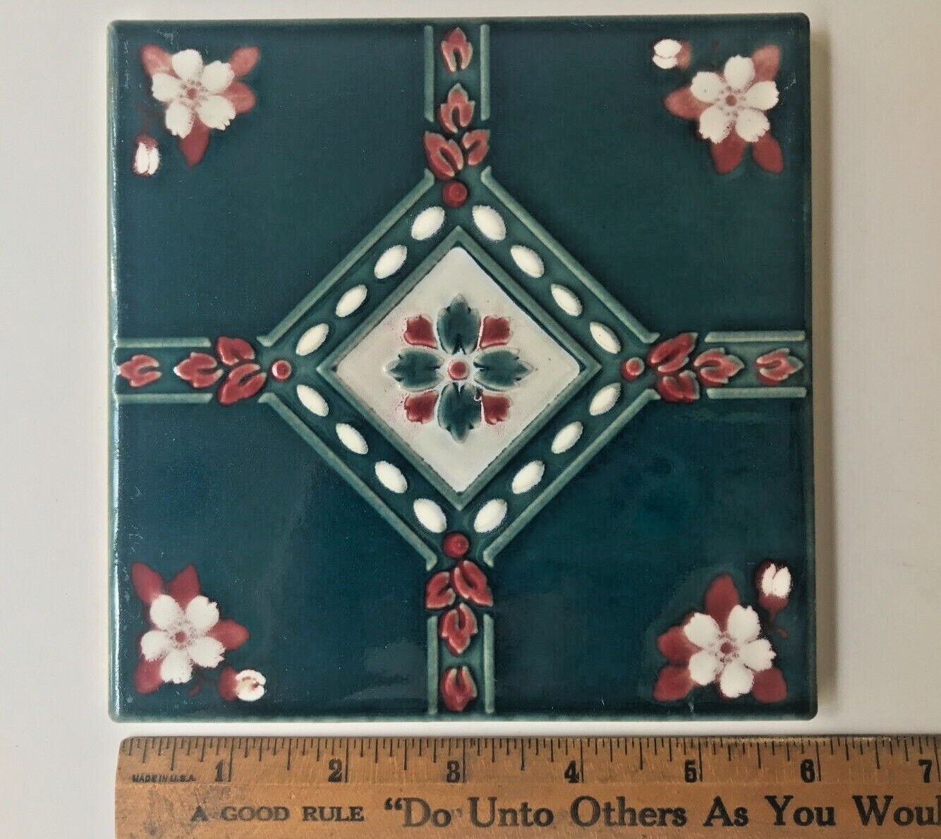 Set of 10 Ceramic 6″ TILES Retro Vintage Made in JAPAN Accent BACKSPLASH Design
