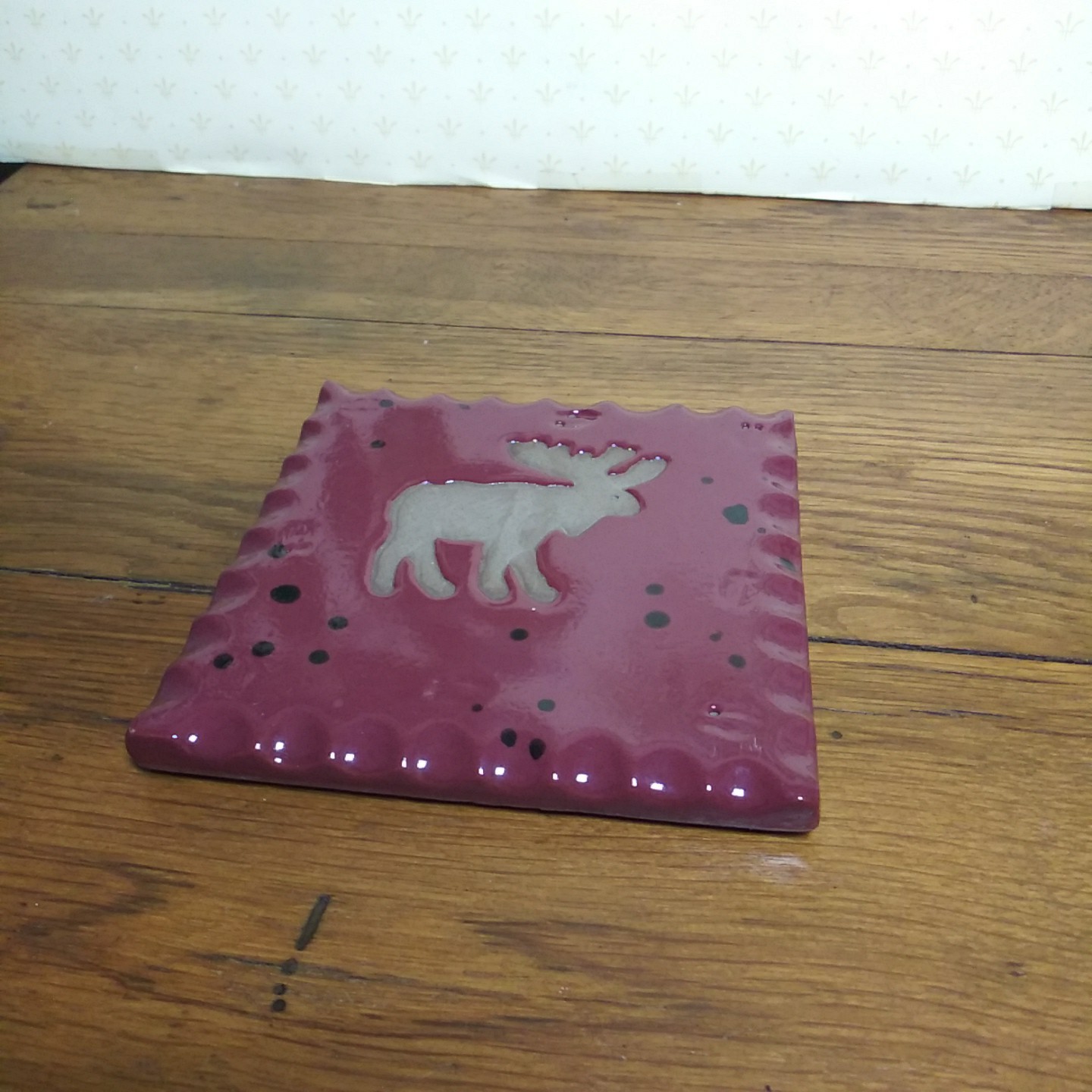 Moose Stoneware Coaster Tile Collection Circle Nature Collection 5×5 Trivet