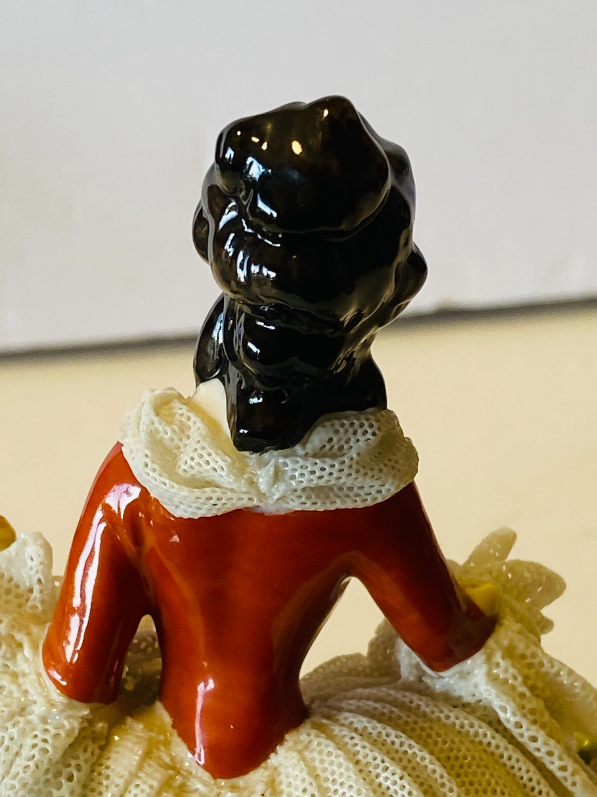 Vintage Volkstedt German Porcelain Dresden Lace Lady 1940’s – Lady w/ Bouquet