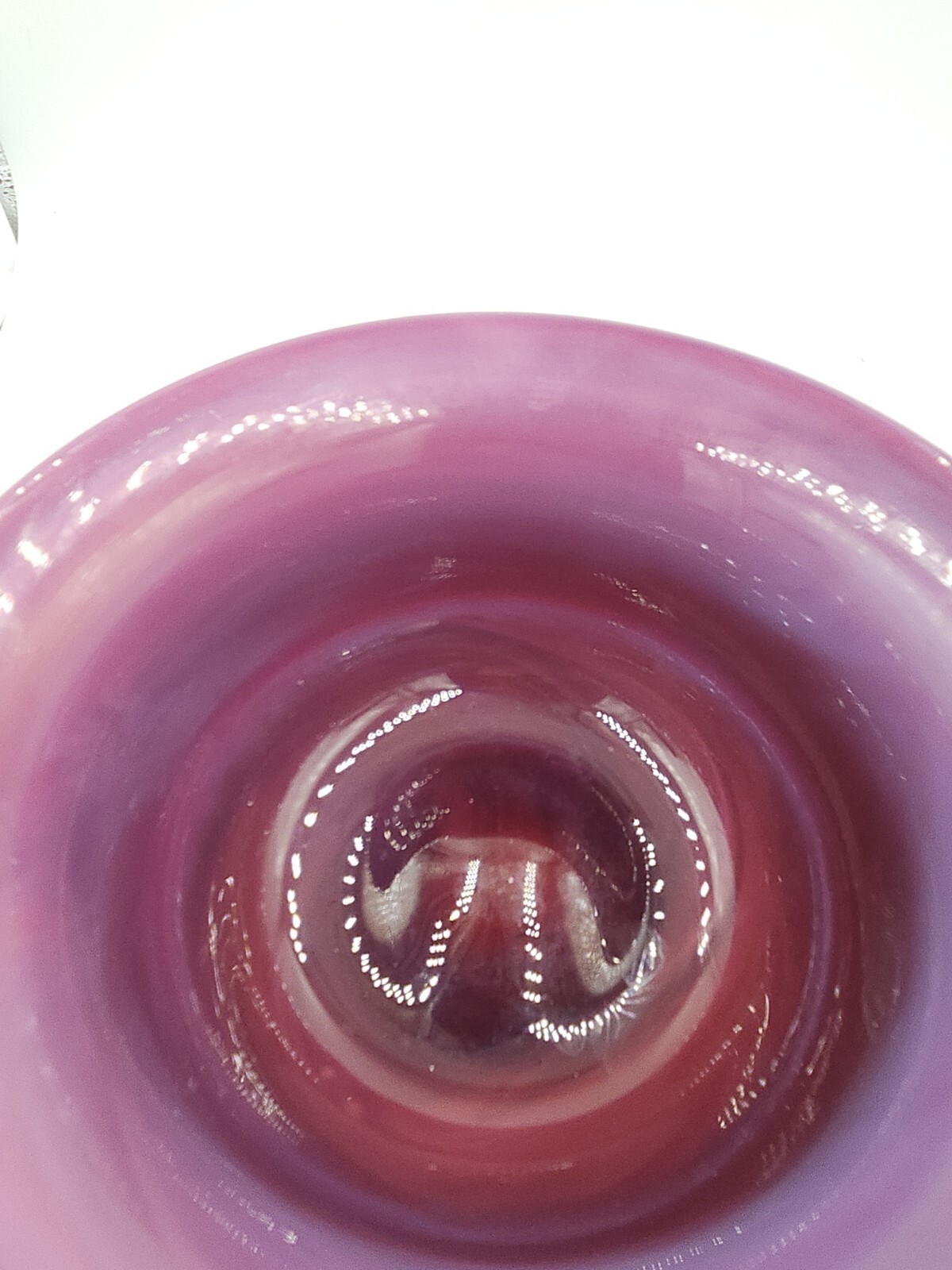Unique Multi Color CHET COLE Hand Blown Glass Bowl Milky Pink & Purple
