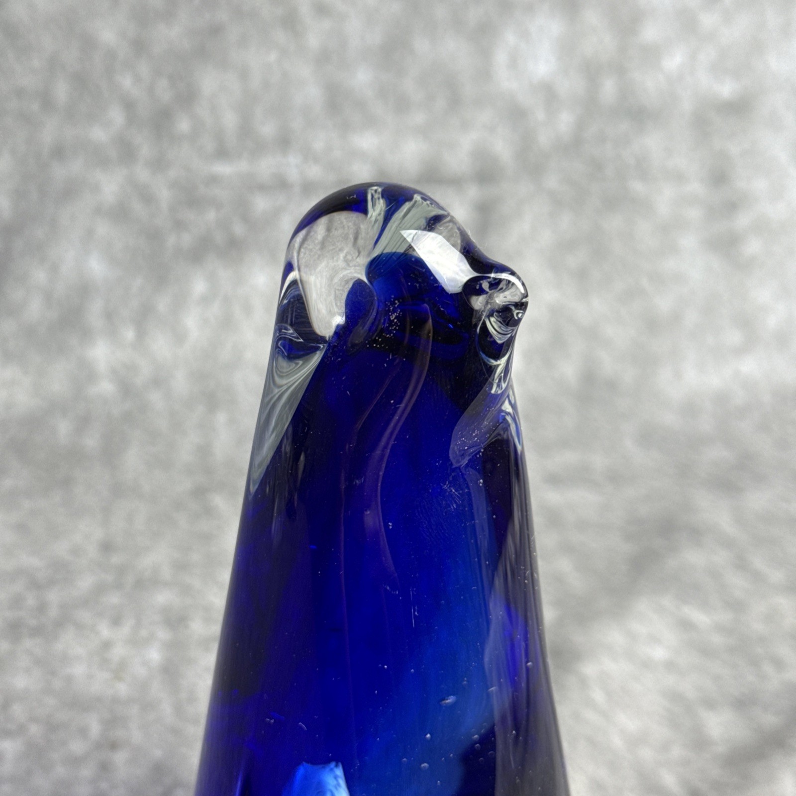 Vintage Mother Penguin & Babies Art Glass Figurine / Paperweight 6”