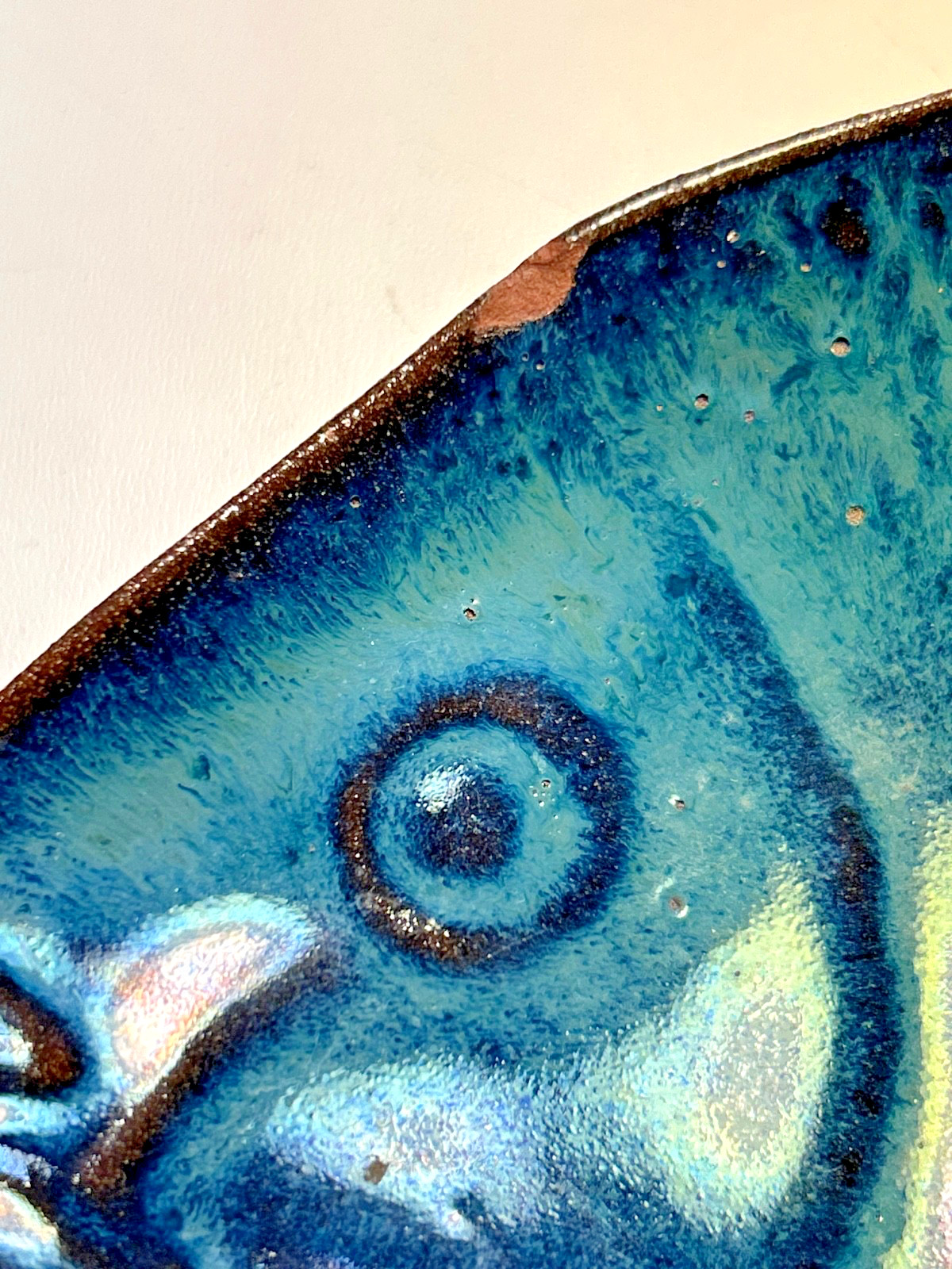 Unique Handmade Pottery Fish Platter Candy Dish By Laurie Berkson Spray CA