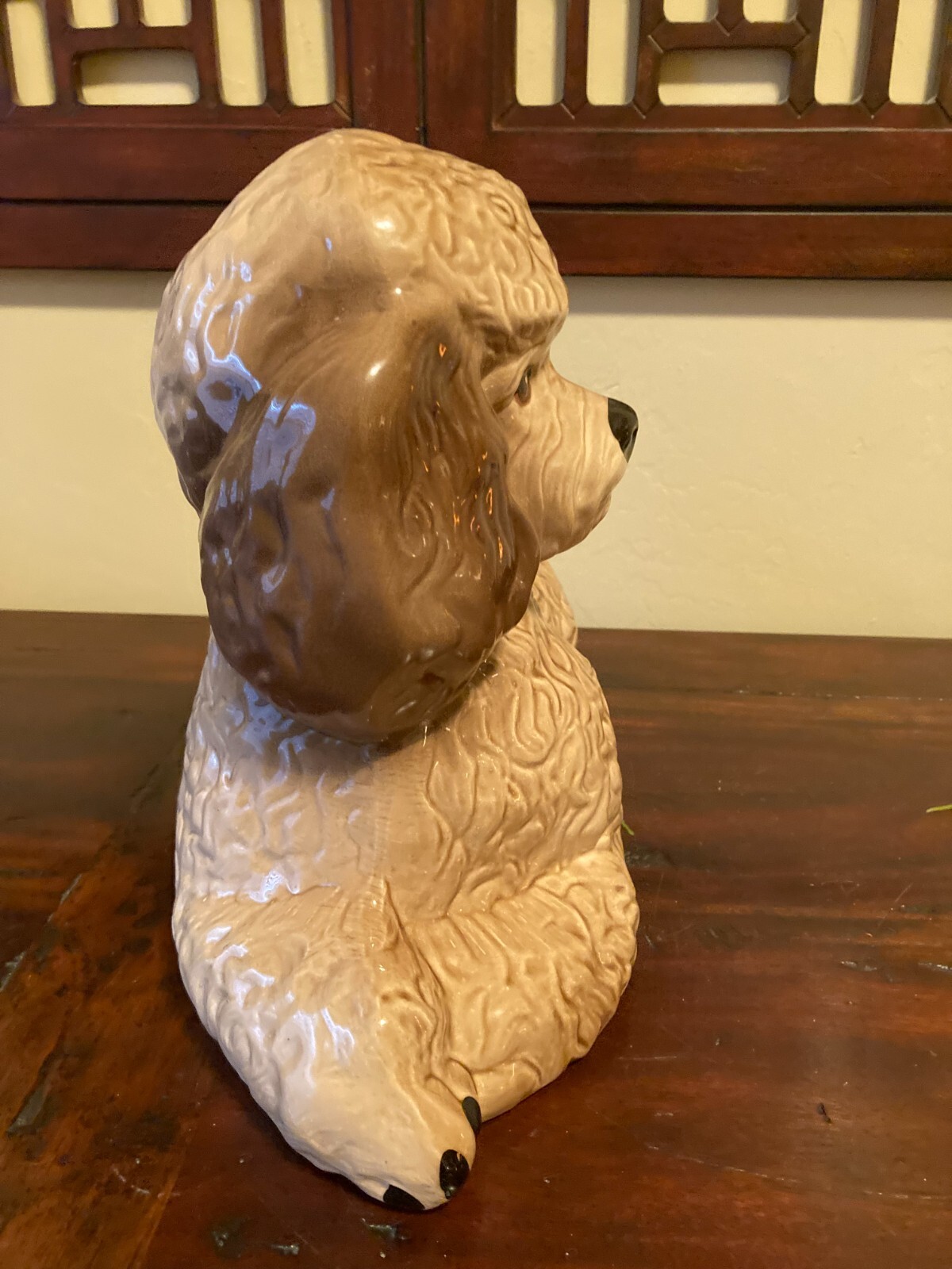 1950’s PRECIOUS POODLE Dog Figural Planter VINTAGE Centerpiece~12.5 X 10 X 5.5″