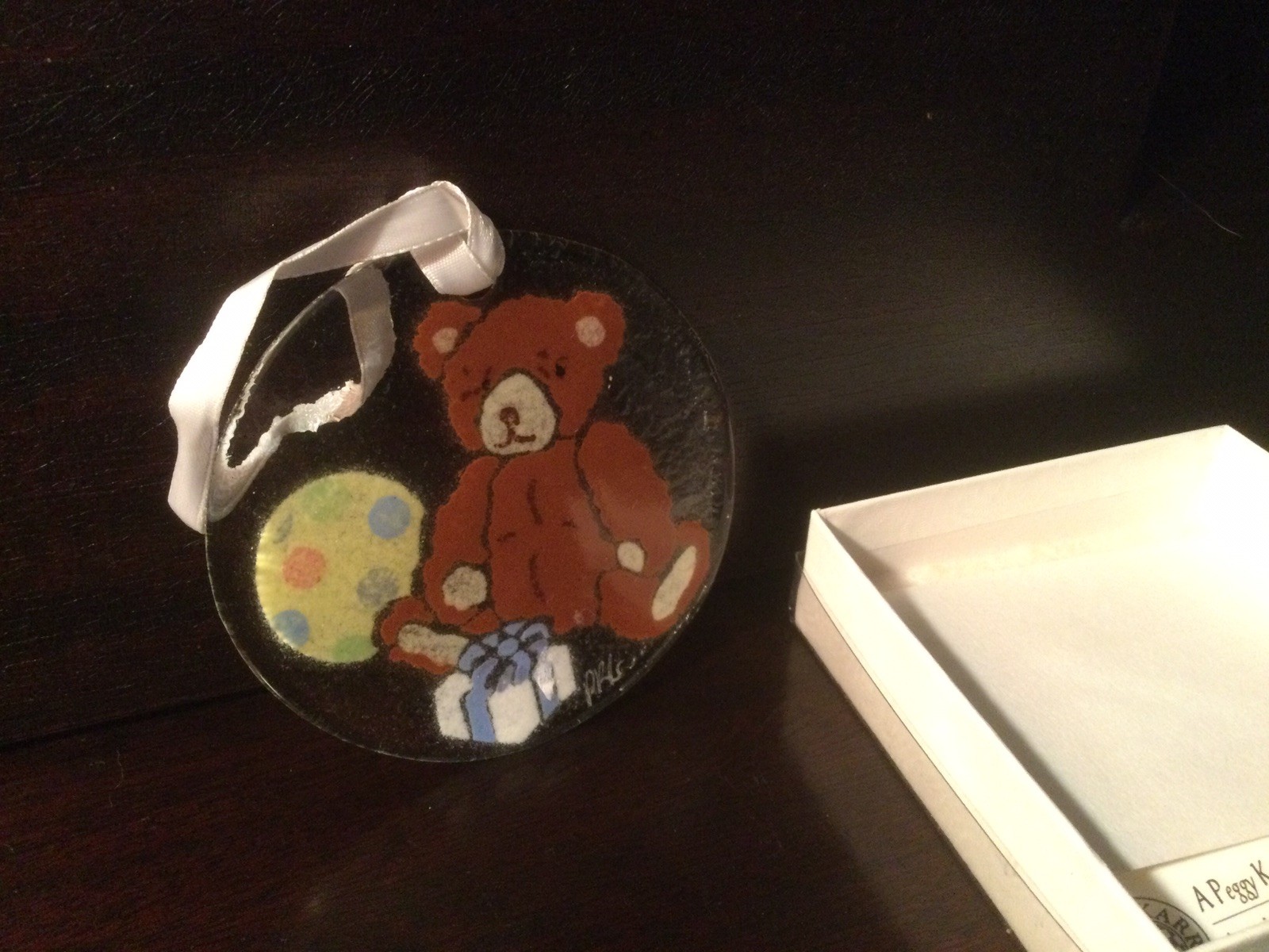 Peggy Karr | Fused Glass Ornament | Teddy Bear – Toys – Baby