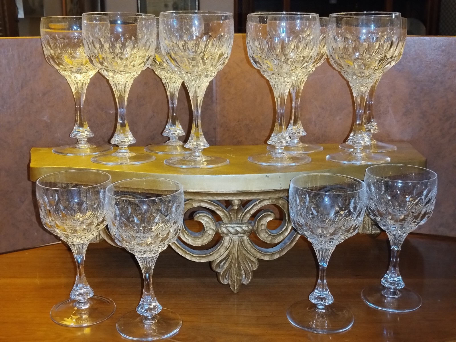 Mikasa Crystal EDINBURGH Water Goblets Stems 2-SETS/4 Mint Condition IN BOX