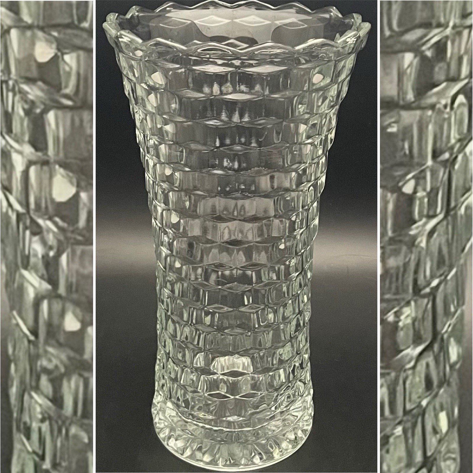 Colony Glass Whitehall aka American Whitehall Flared Vase Made in USA 9.75″ tall