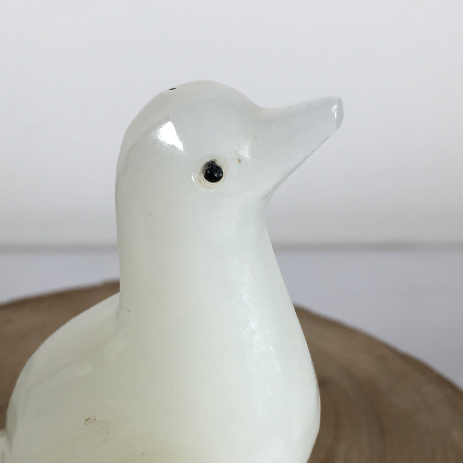 Vintage Onyx Love Birds Pair of 2 Ivory Color Glossy 3 1/2 Inches