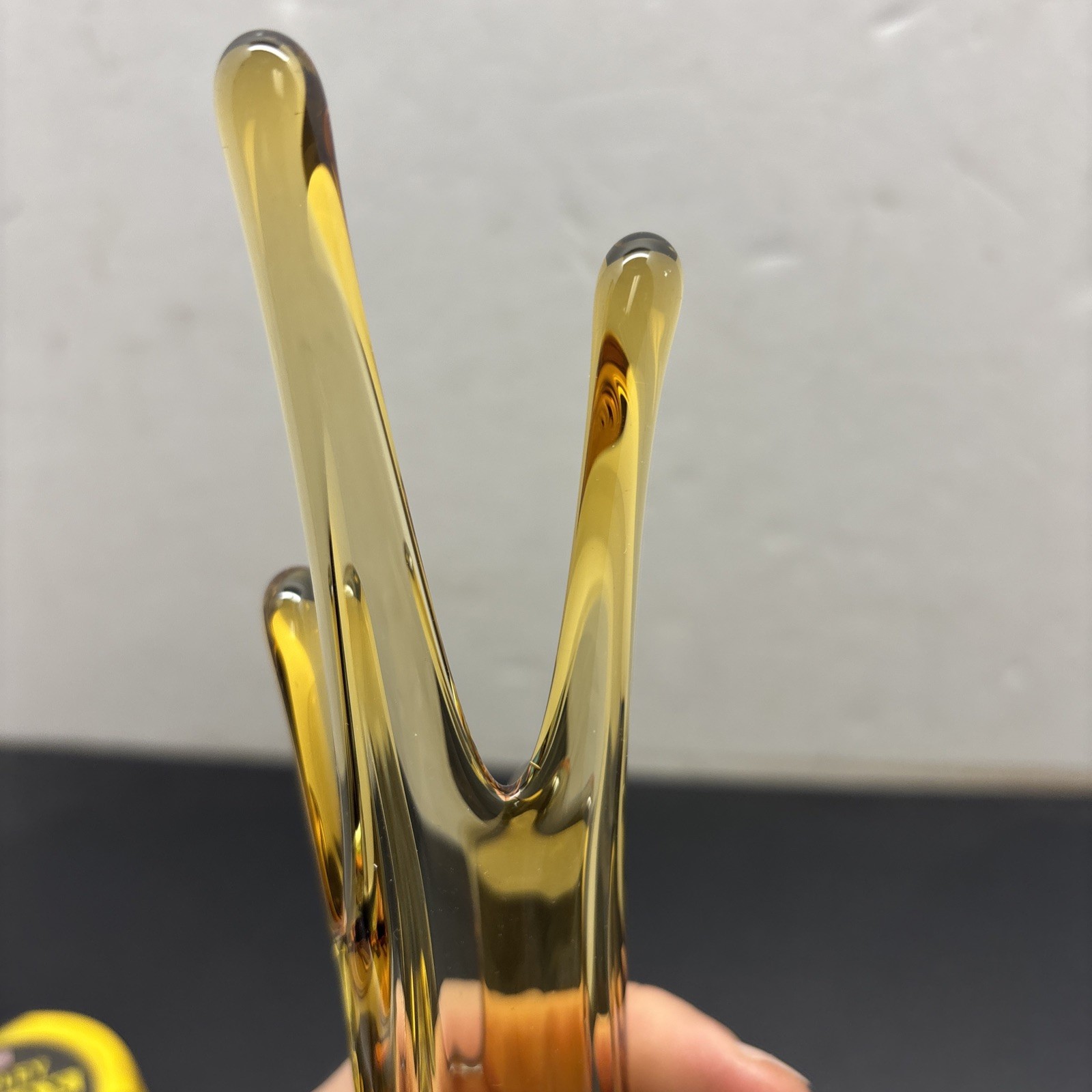 Vintage Viking Amber Swing Glass Vase 14.5”
