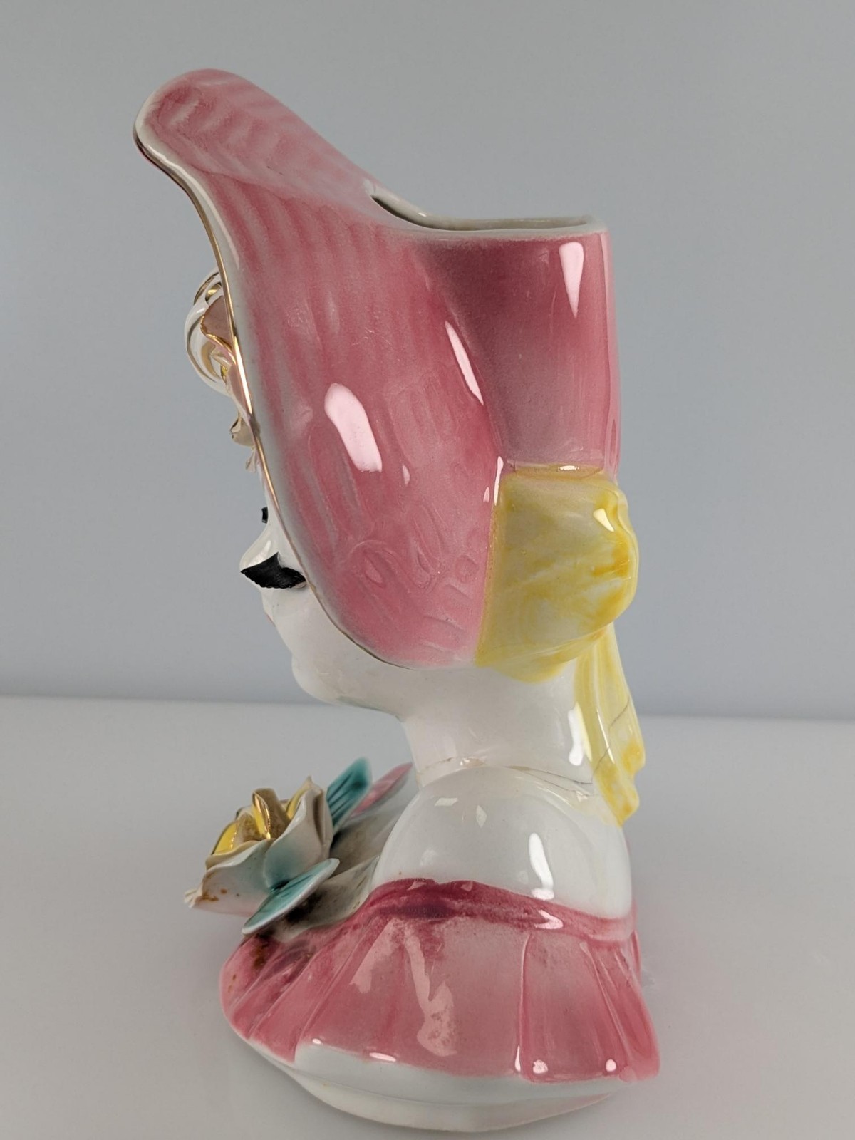 Vintage Lady Head Vase Crack Head