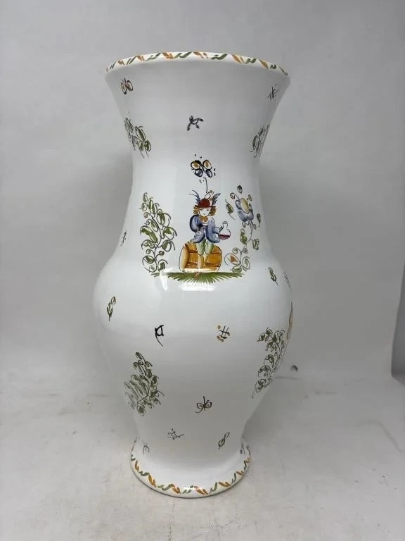 Really nice French Fait main large art pottery vase 13 3/4 inches tall