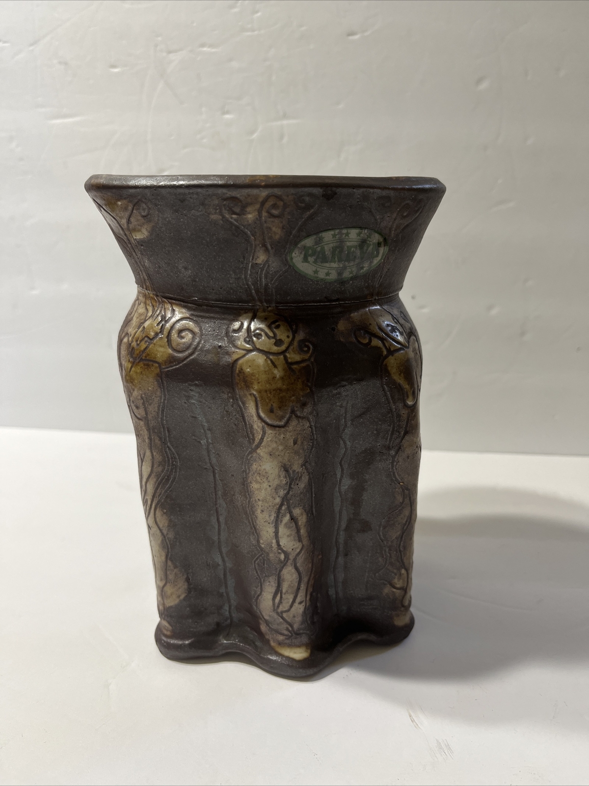 RARE Nude Women Studio Pottery Arts &Crafts Hand Crafted Vase PAREVE Jewish