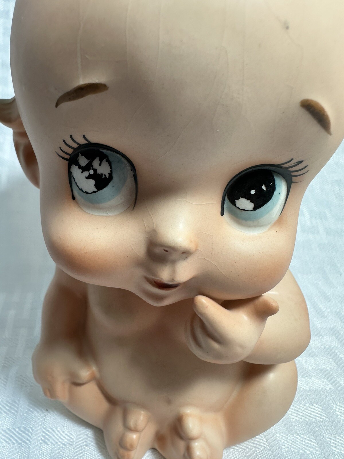 4 Vintage Ceramic Baby Planter White/Pink/Blue, Shoes, Lamb, Lefton Kewpie Doll