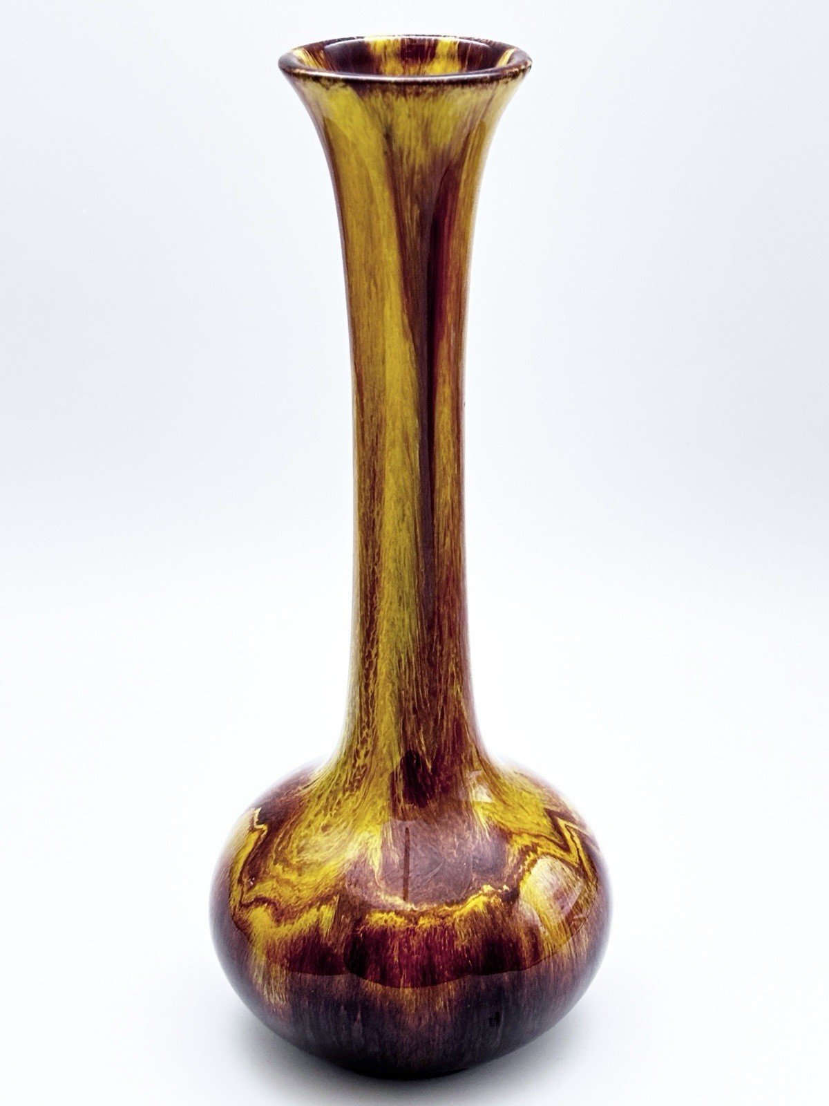 Blue Mountain Pottery Vase – 11” – Three Diamond Mark – Marbled Harvest Glaze