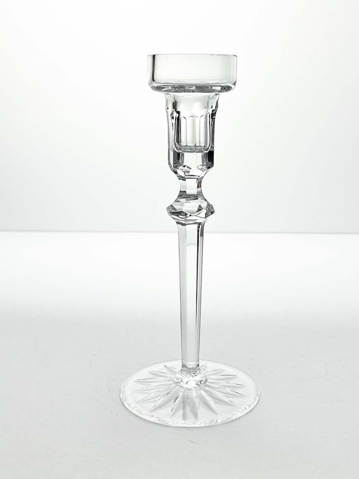 Rogaska “Richmond” Pair of Crystal Taper Candlestick Holders 7 7/8” Signed