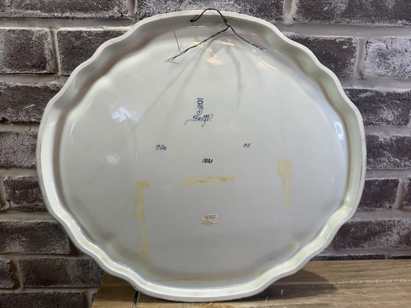 Royal Delft Underglaze Decorated Oval Wall Plaque, circa 1971 16×14”