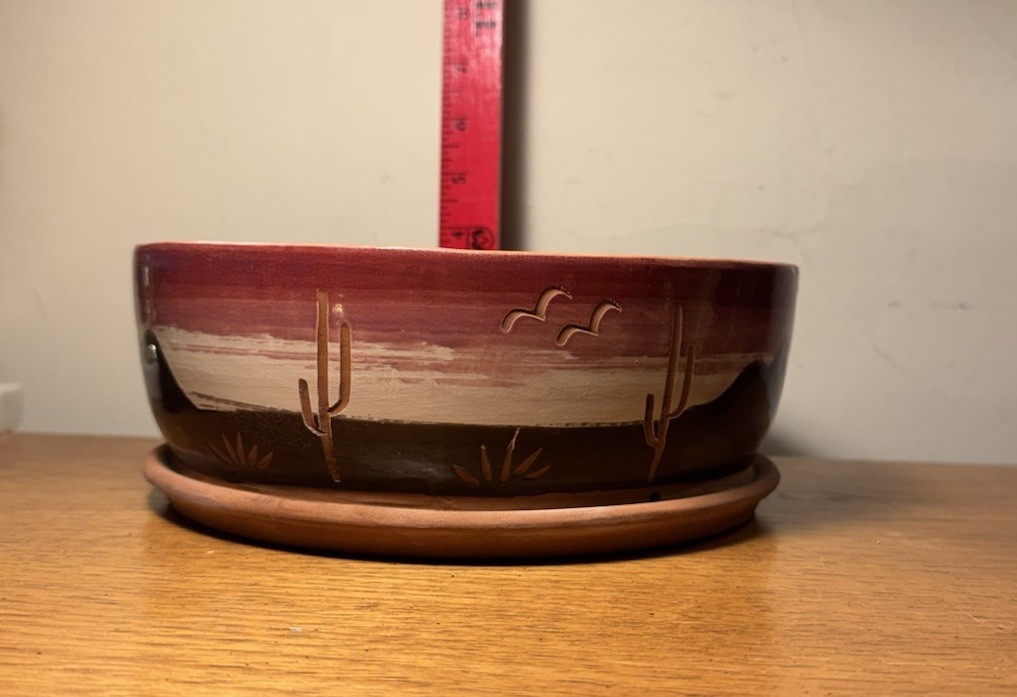 Vintage Superstition Stoneware Cactus Succulent Planter Southwestern Motif