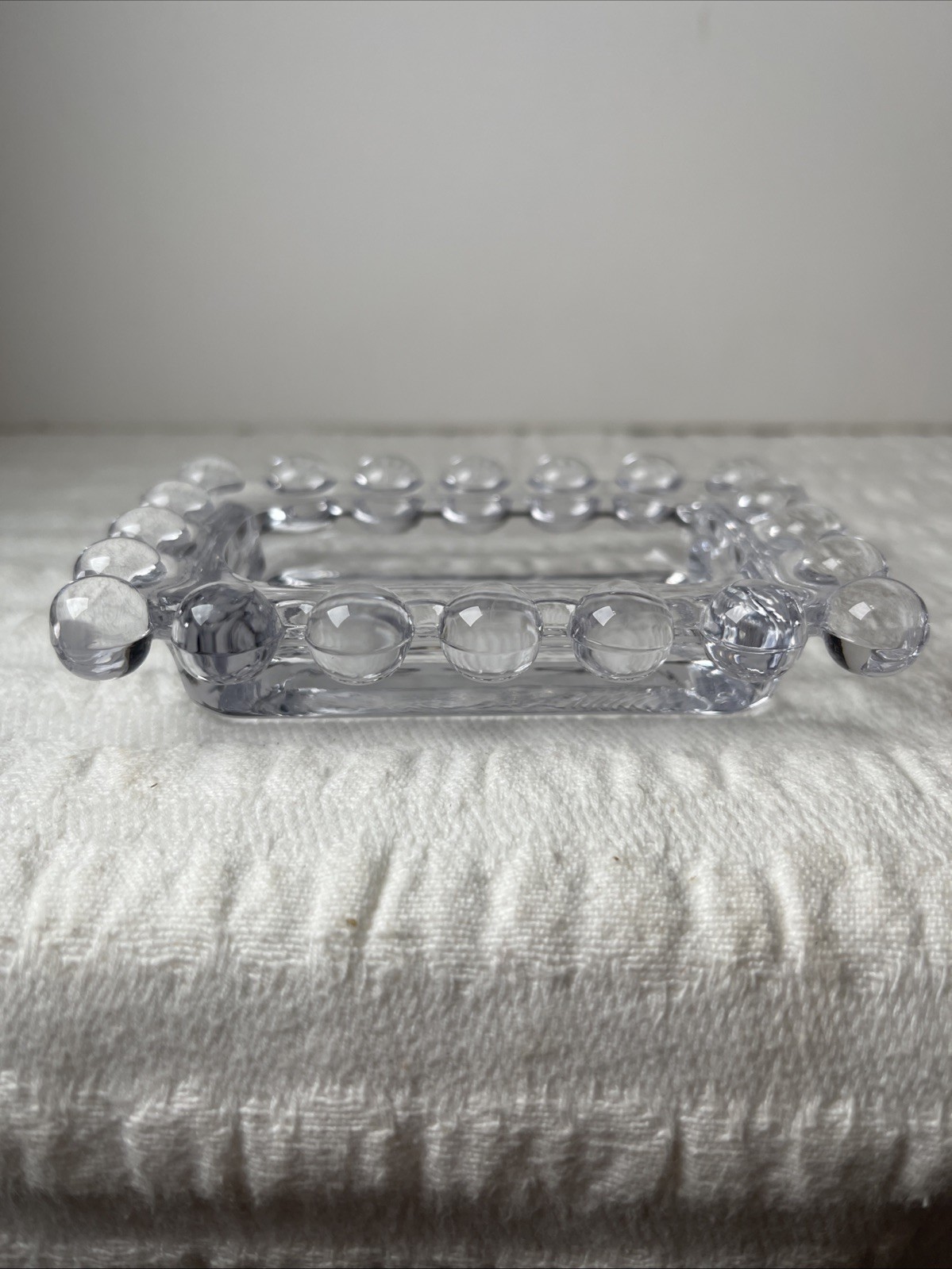 Imperial Glass Candlewick Rectangular Ashtray trinket dish 4″ Glass Bubble Edge