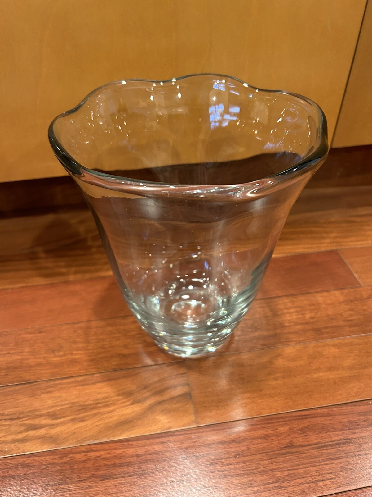 Vtg Strombergshyttan SWEDEN Large 10″ Art Glass Vase Ice Blue 6 Pounds