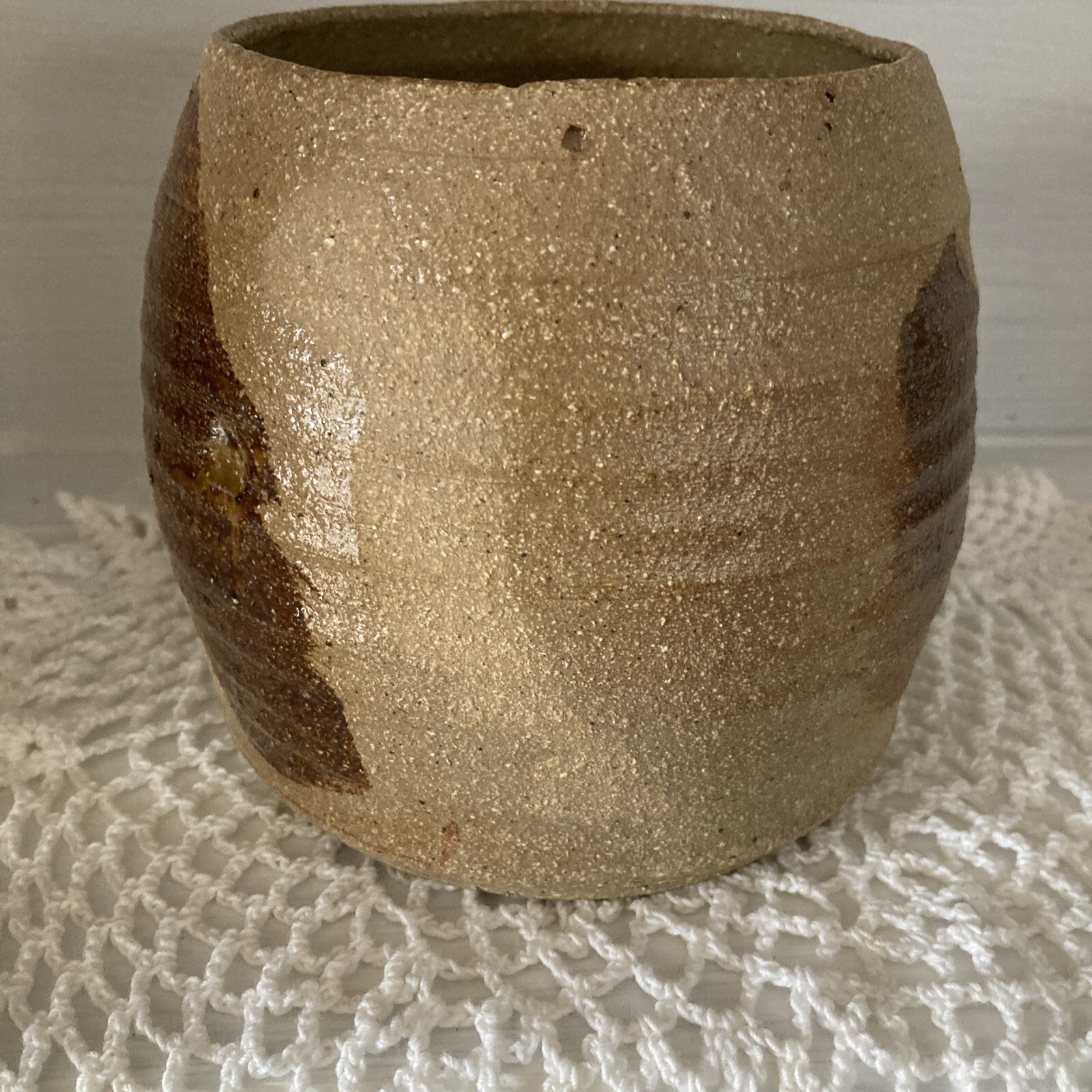 CM Pottery Vase Signed Hand Crafted Earthtone Studio Art Pottery Primitive 3-63