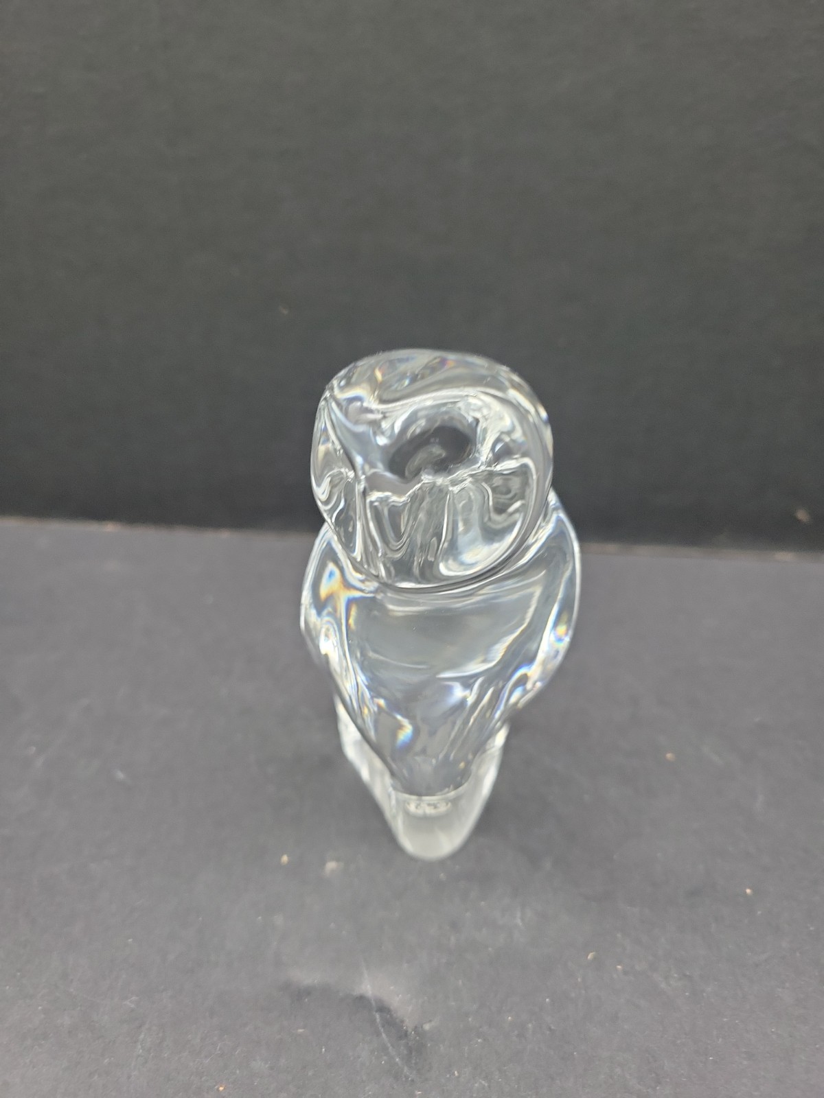 Vintage Baccarat Crystal OWL Figurine Paperweight 4.25” France