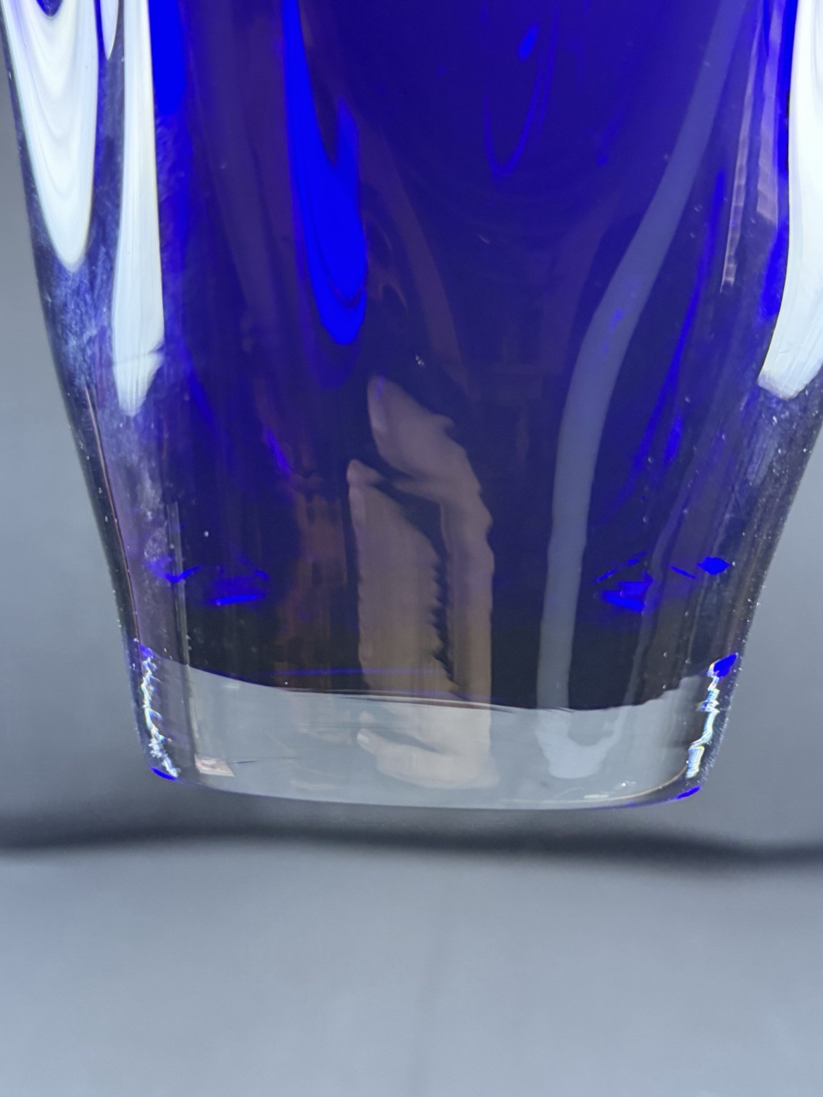 Hand Blown Cobalt Blue Vase 9inch Vase Ruffled Edge