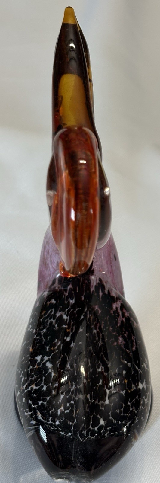 Art Glass Pelican Bird with Fish in Mouth Beak Sculpture Figurine * Hand blown