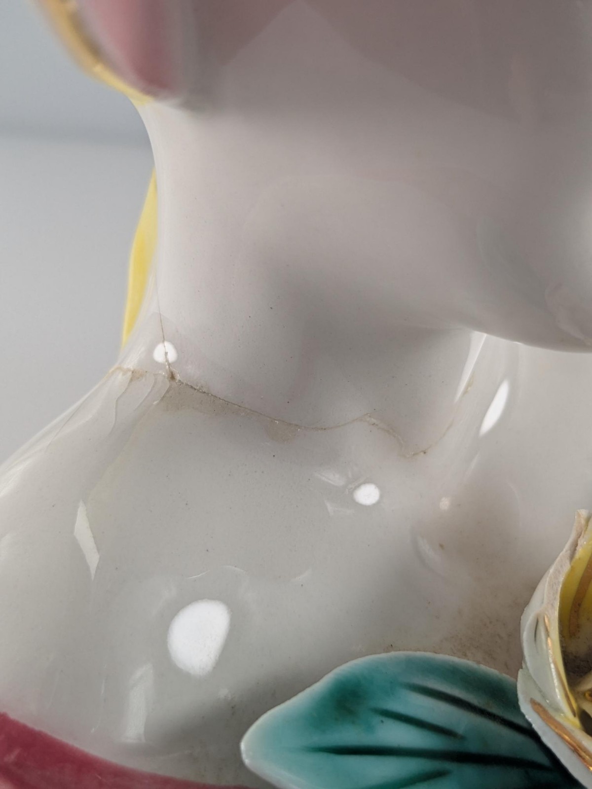 Vintage Lady Head Vase Crack Head