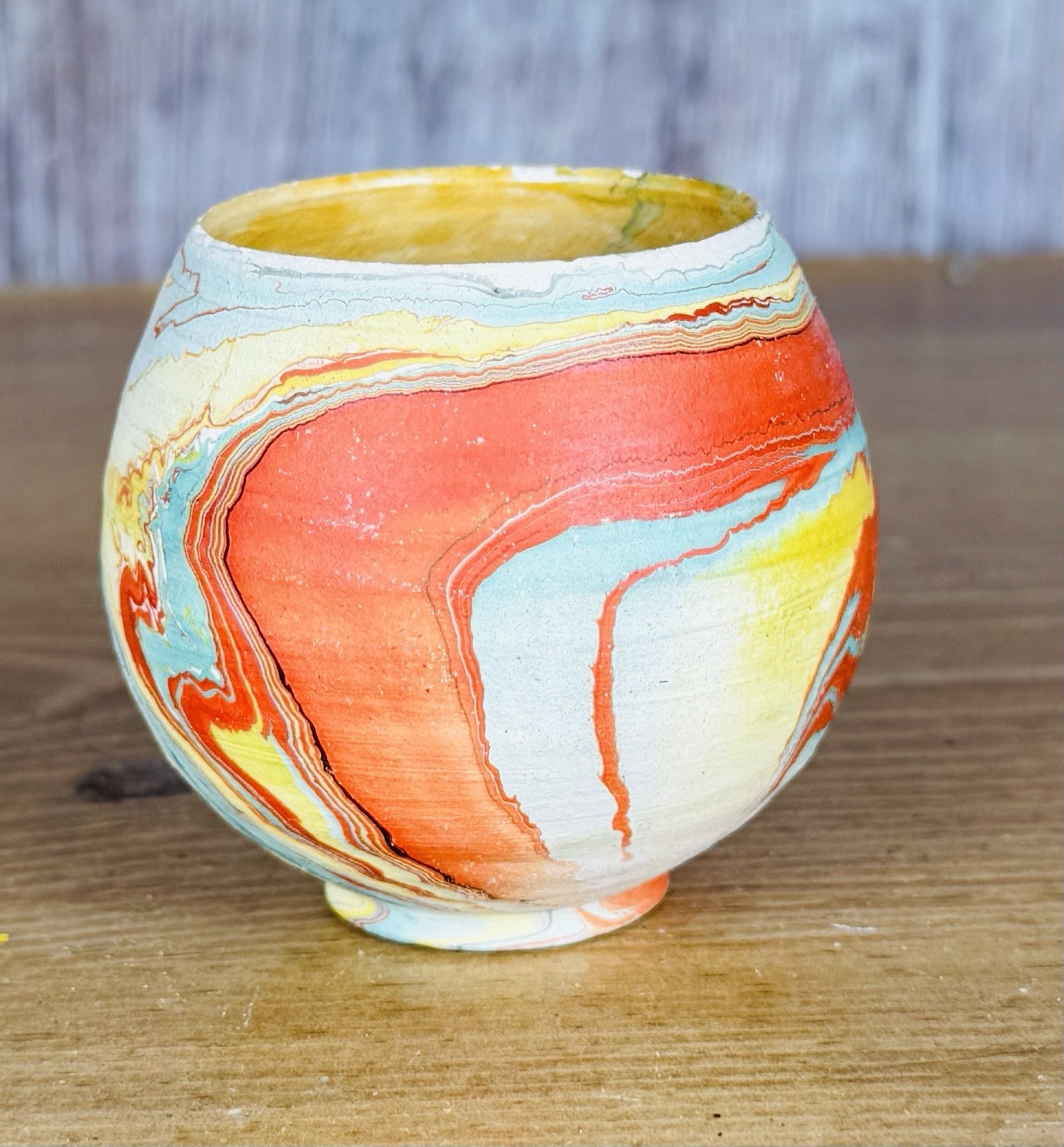 Garden of the Gods Pottery Marble Swirl Clay Stamp Signature Colorado